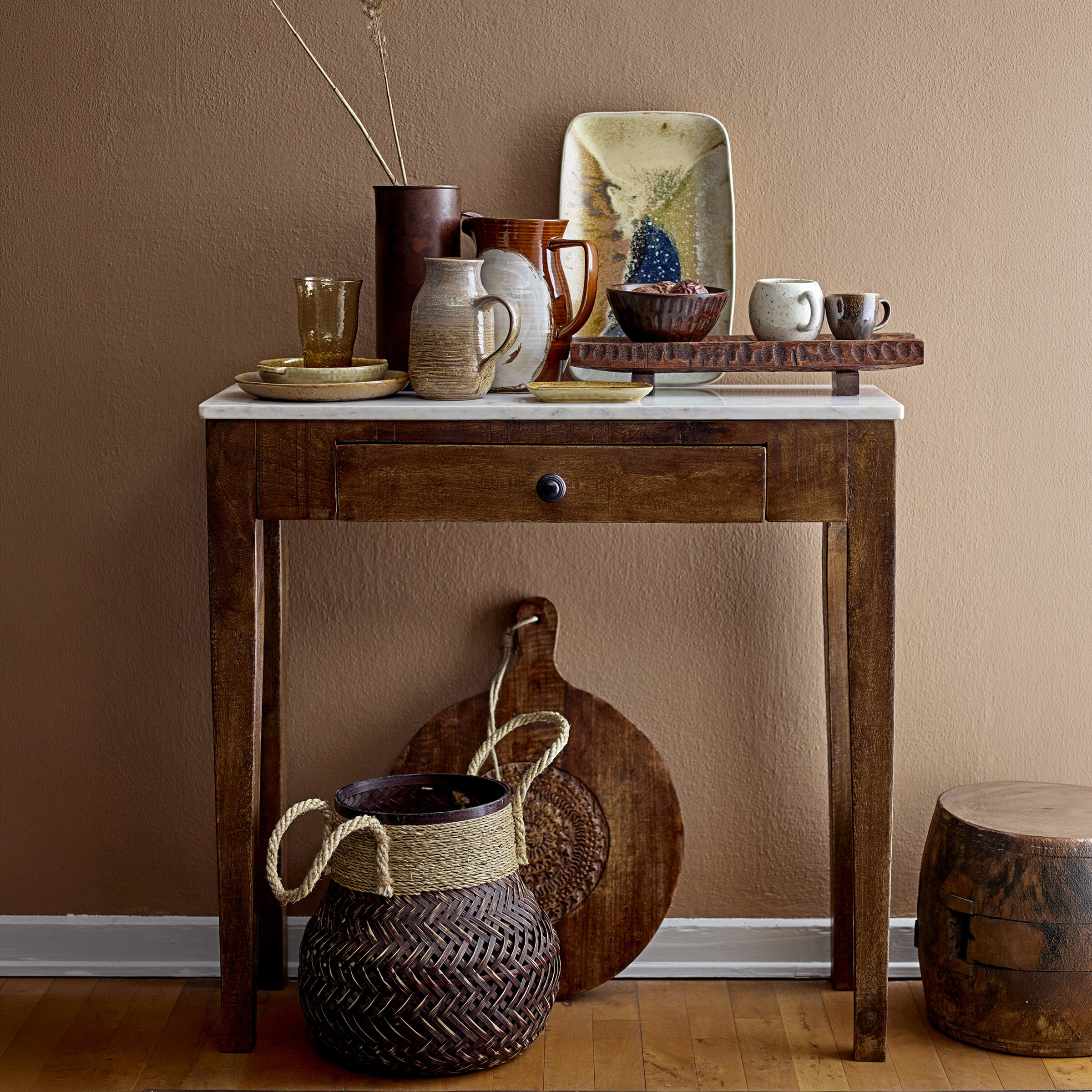 Bloomingville Sidetable Hauge Mangohout 79 x 28cm - Bruin