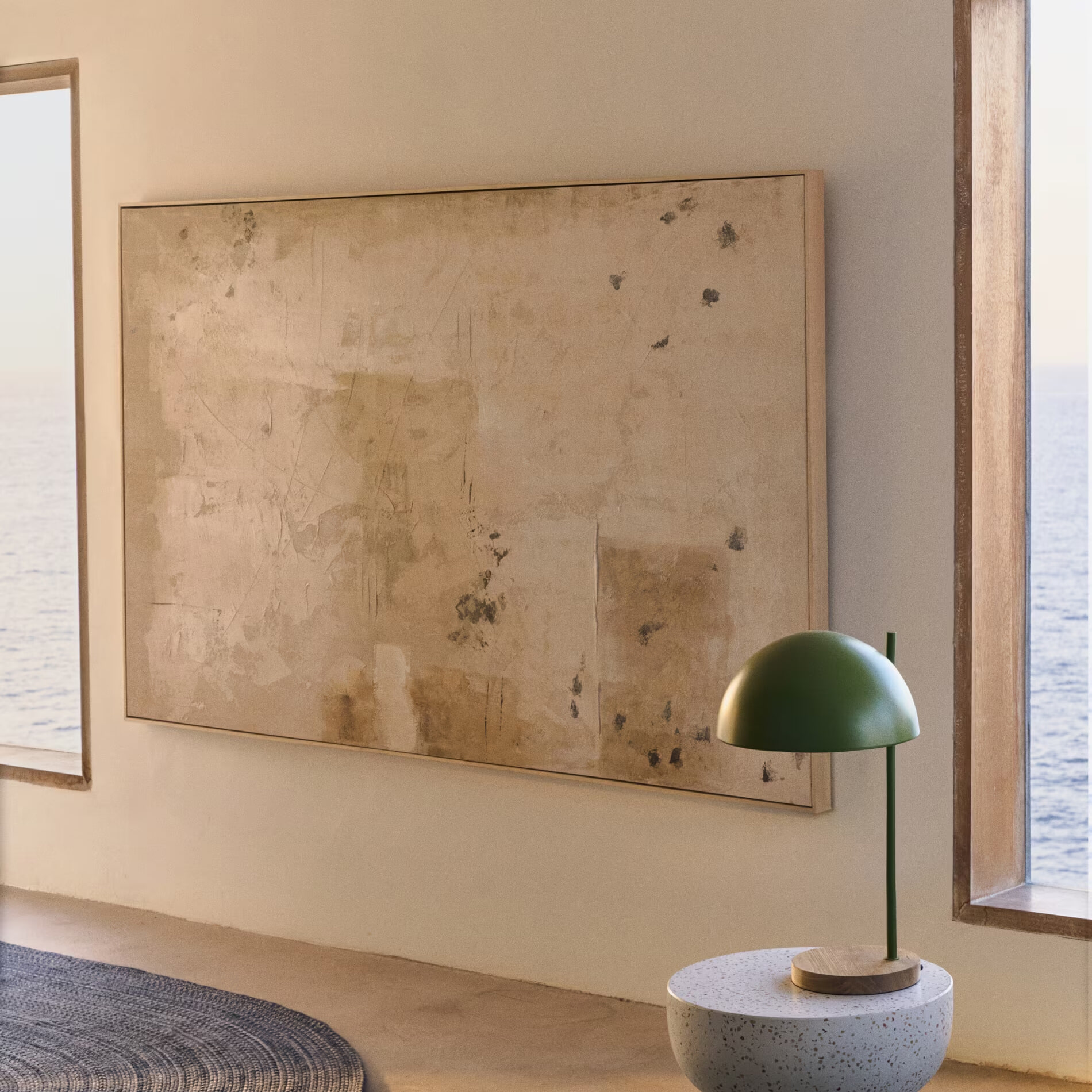 Kave Home Schilderij Silpa XXL, 200 x 120cm - Donker beige