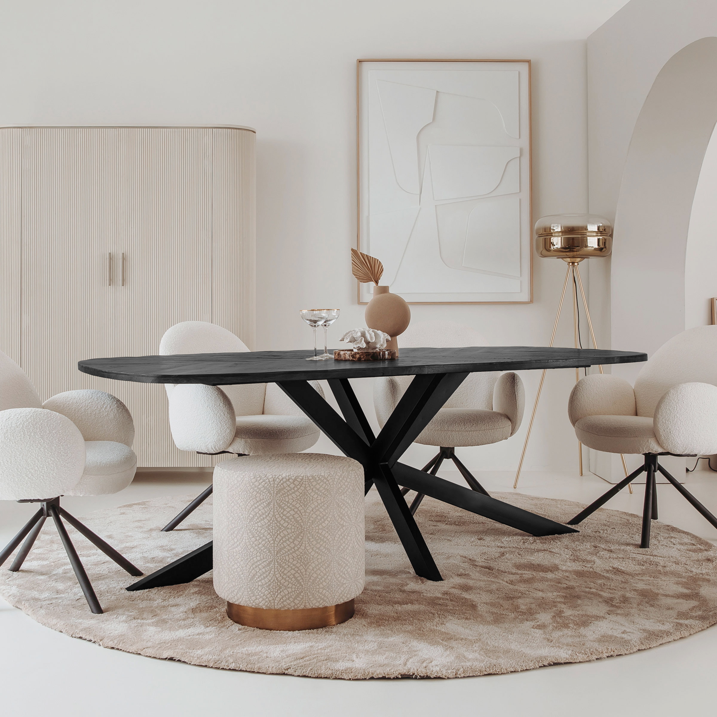 Tower Living Eettafel 'Silvi' Deens ovaal, Mangohout, 240 x 110cm