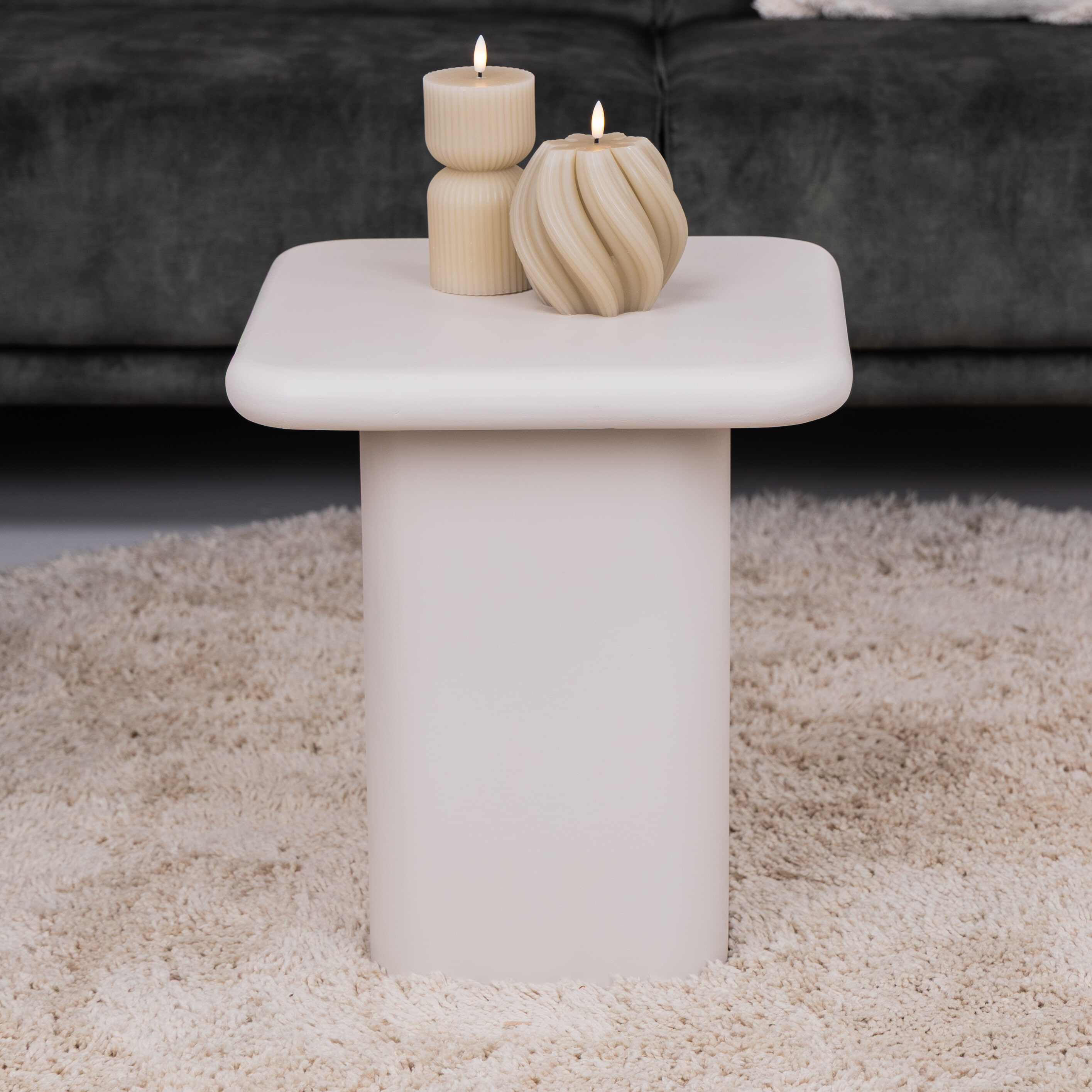 By-Boo Bijzettafel 'Siminto' 40 x 40cm, kleur Beige