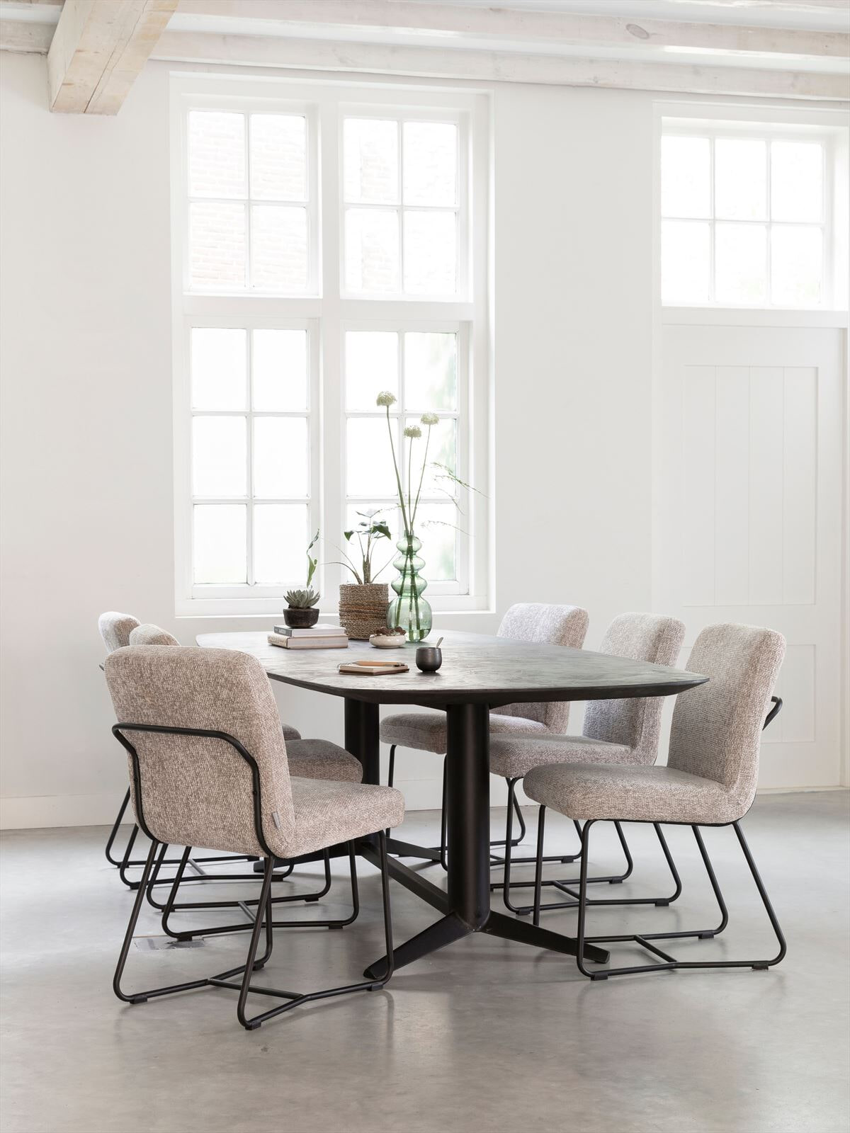 DTP Home Eettafel 'Soho' Deens ovaal, Betonlook, 210 x 110cm