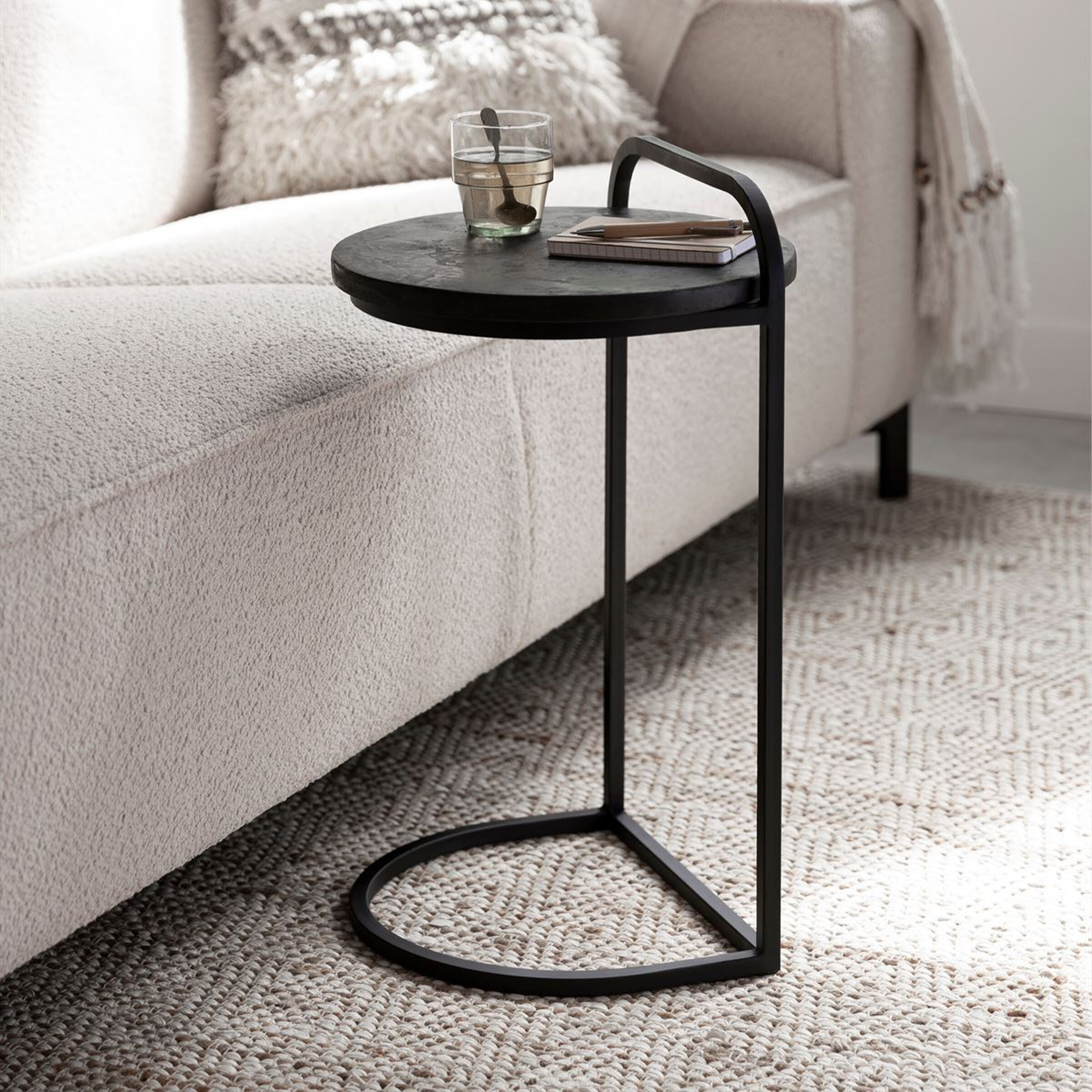 DTP Home Laptoptafel 'Soho' Betonlook, 35cm, kleur Zwart