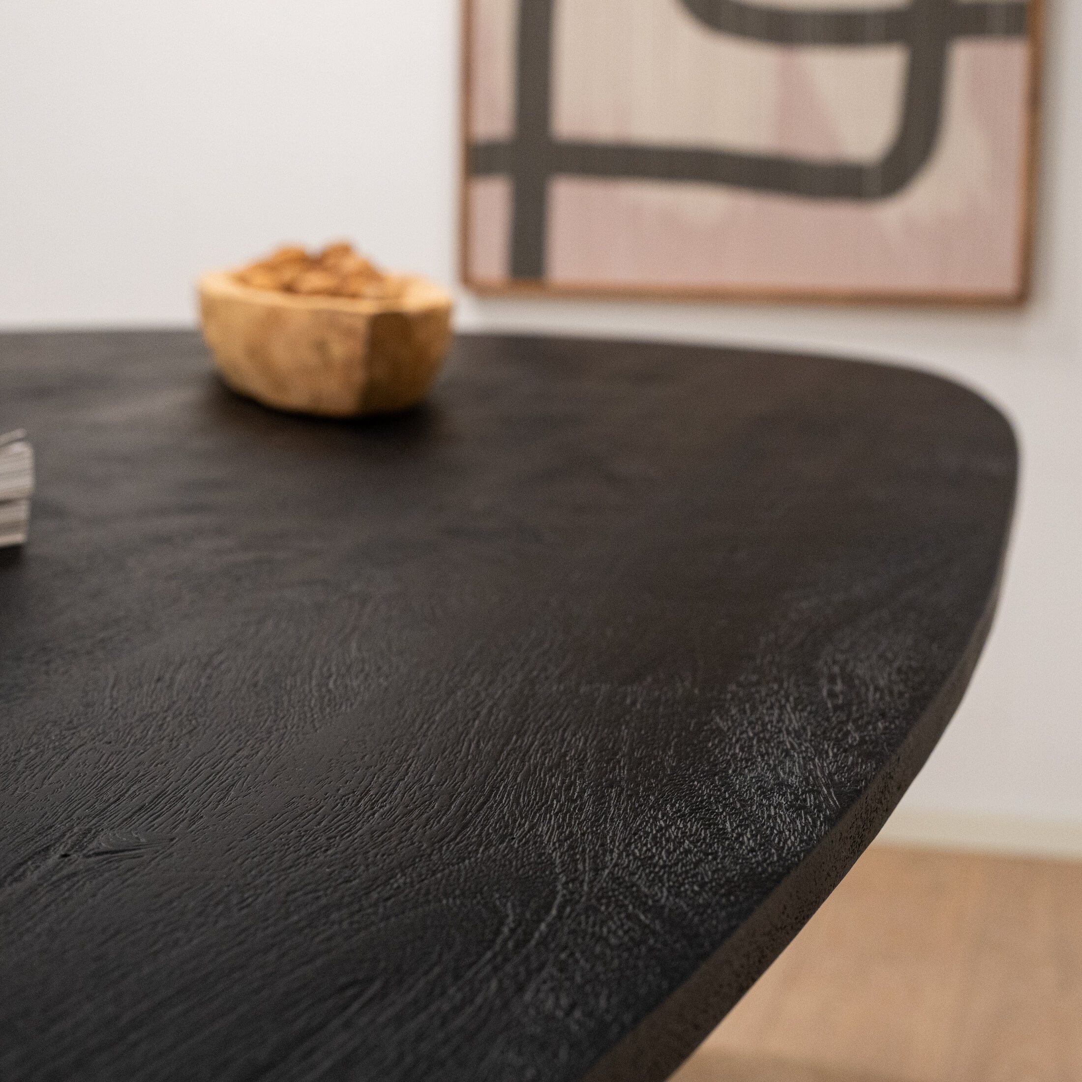 Eleonora Eettafel 'Aron' Deens Ovaal, Mangohout, kleur Zwart, 300 x 110cm