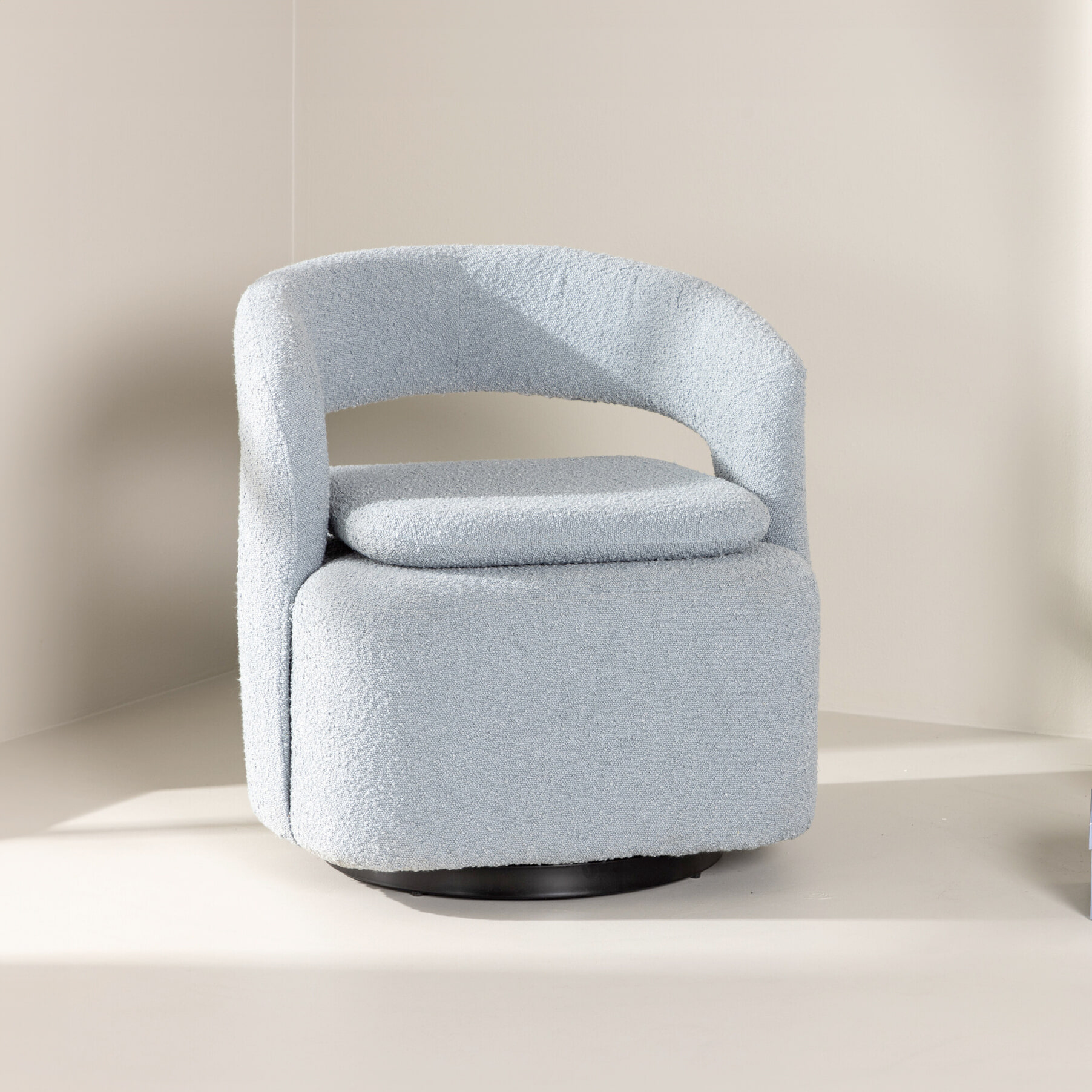 Nohr Fauteuil 'Soledad' Bouclé, kleur Lichtblauw