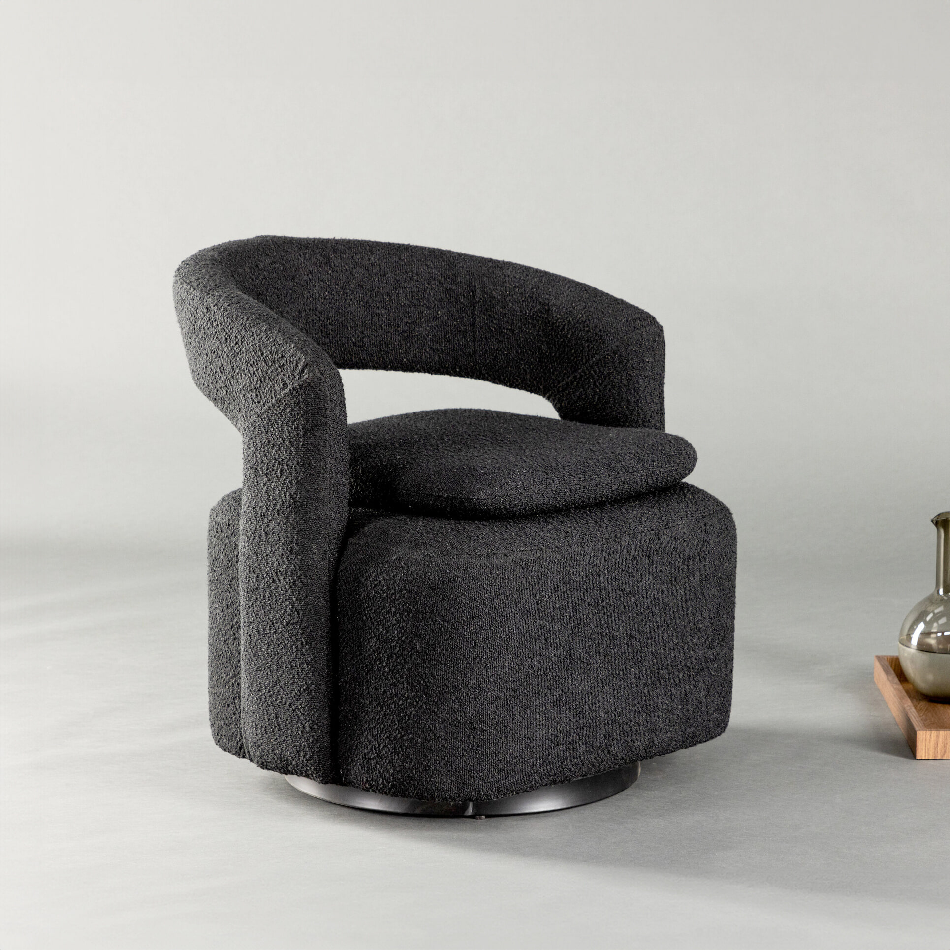 Nohr Fauteuil 'Soledad' Bouclé, kleur Zwart