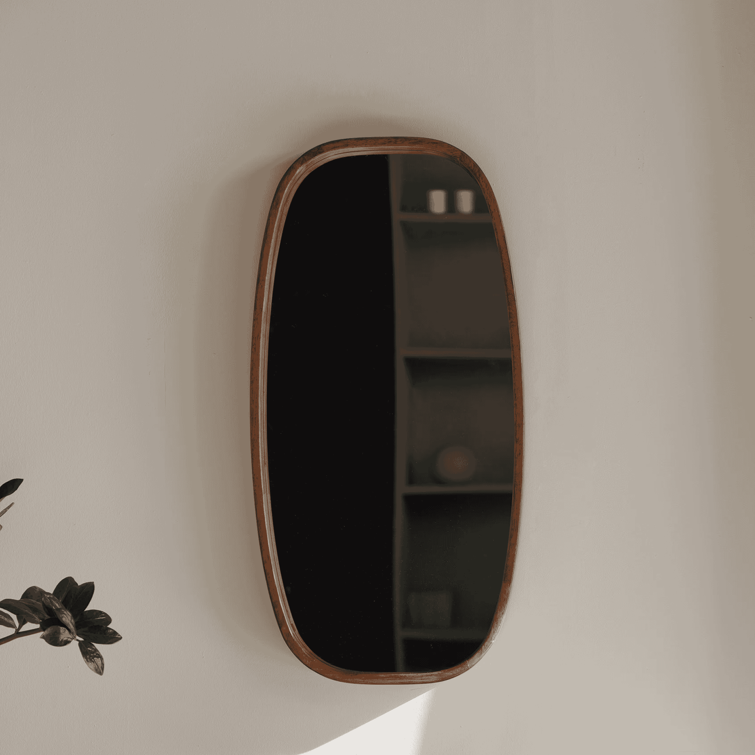 ZILT Spiegel 'Rania' Deens ovaal, Rubberhout