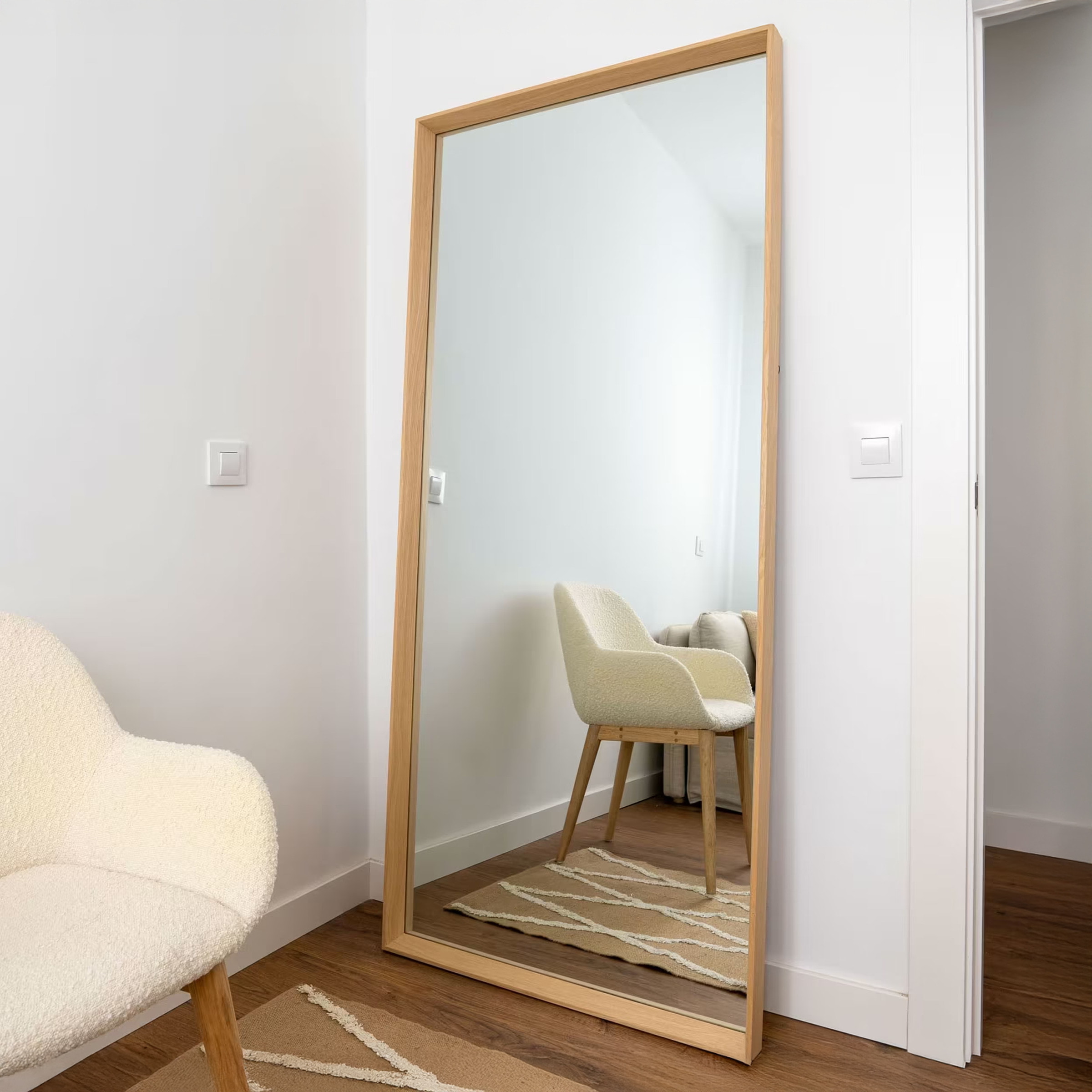 Kave Home Spiegel Nerina 180 x 80cm - Naturel - Passpiegel