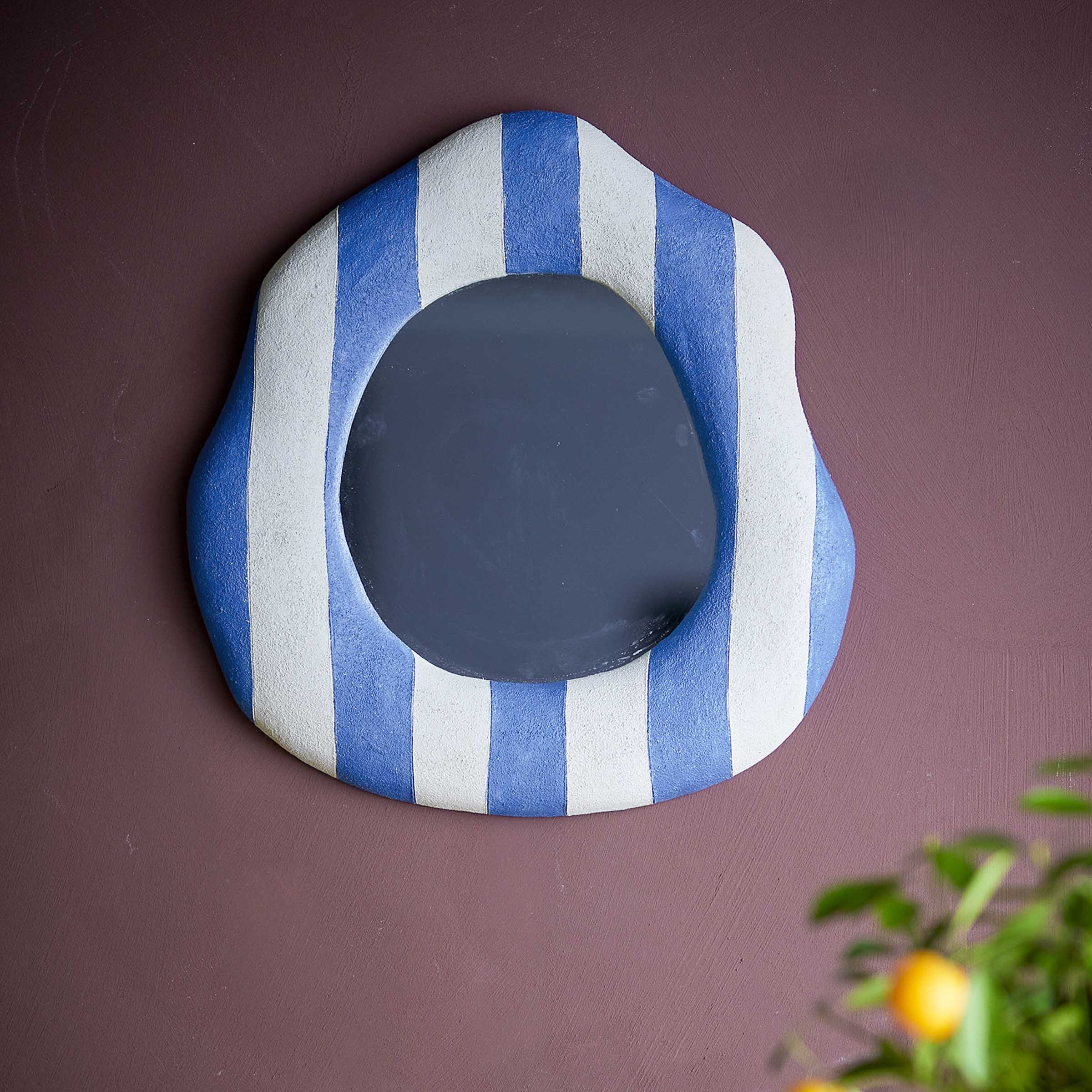 Bloomingville Spiegel Travis, 38 x 39cm - Blauw - Organisch