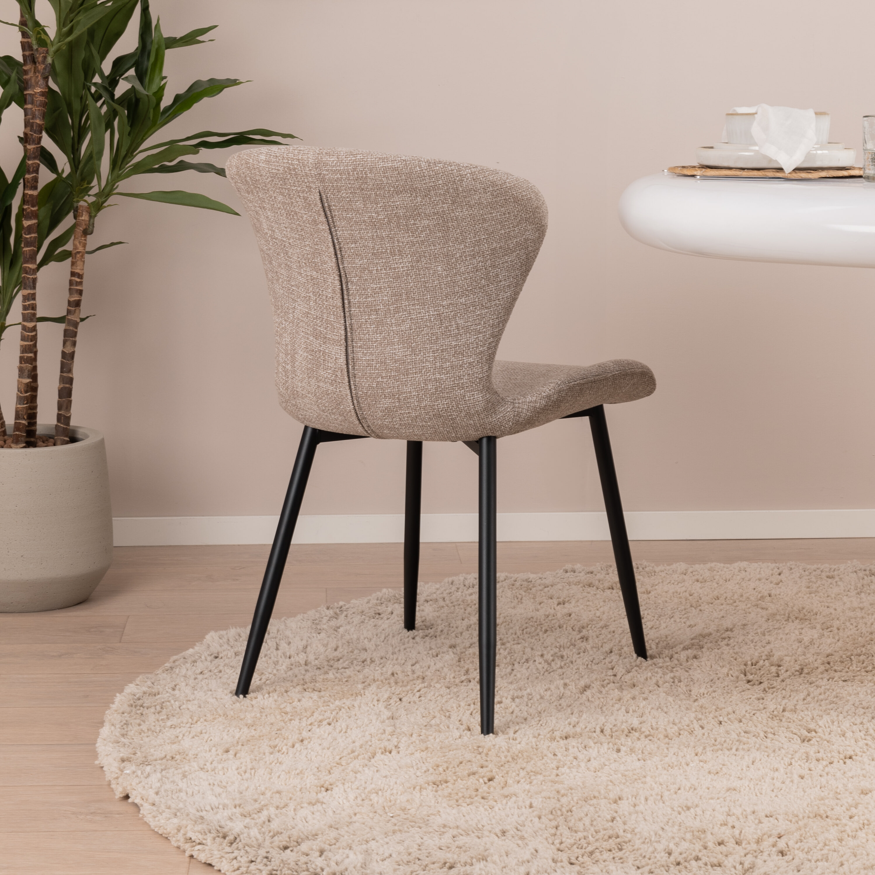 By-Boo Eetkamerstoel 'Spinner' kleur Taupe