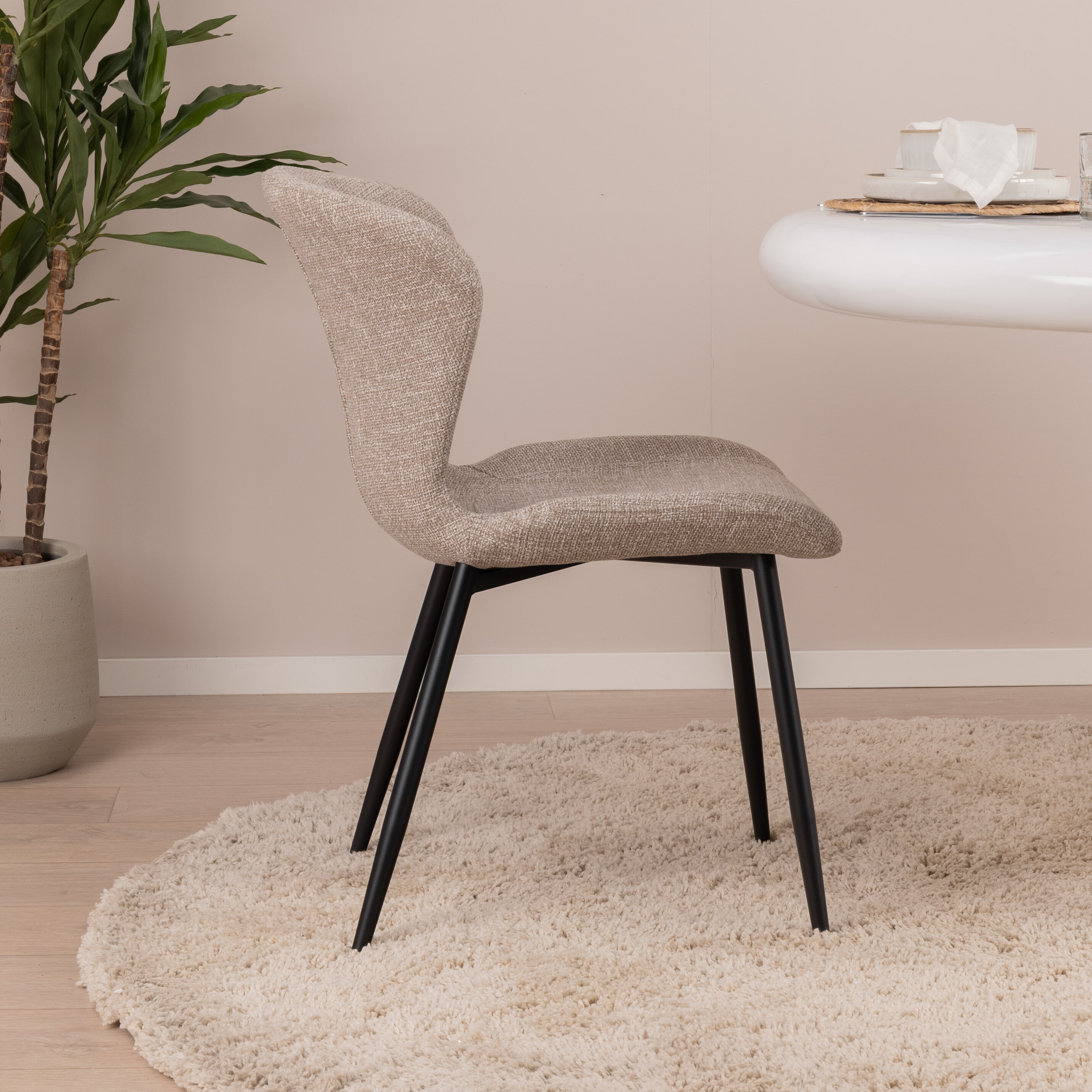 By-Boo Eetkamerstoel 'Spinner' kleur Taupe