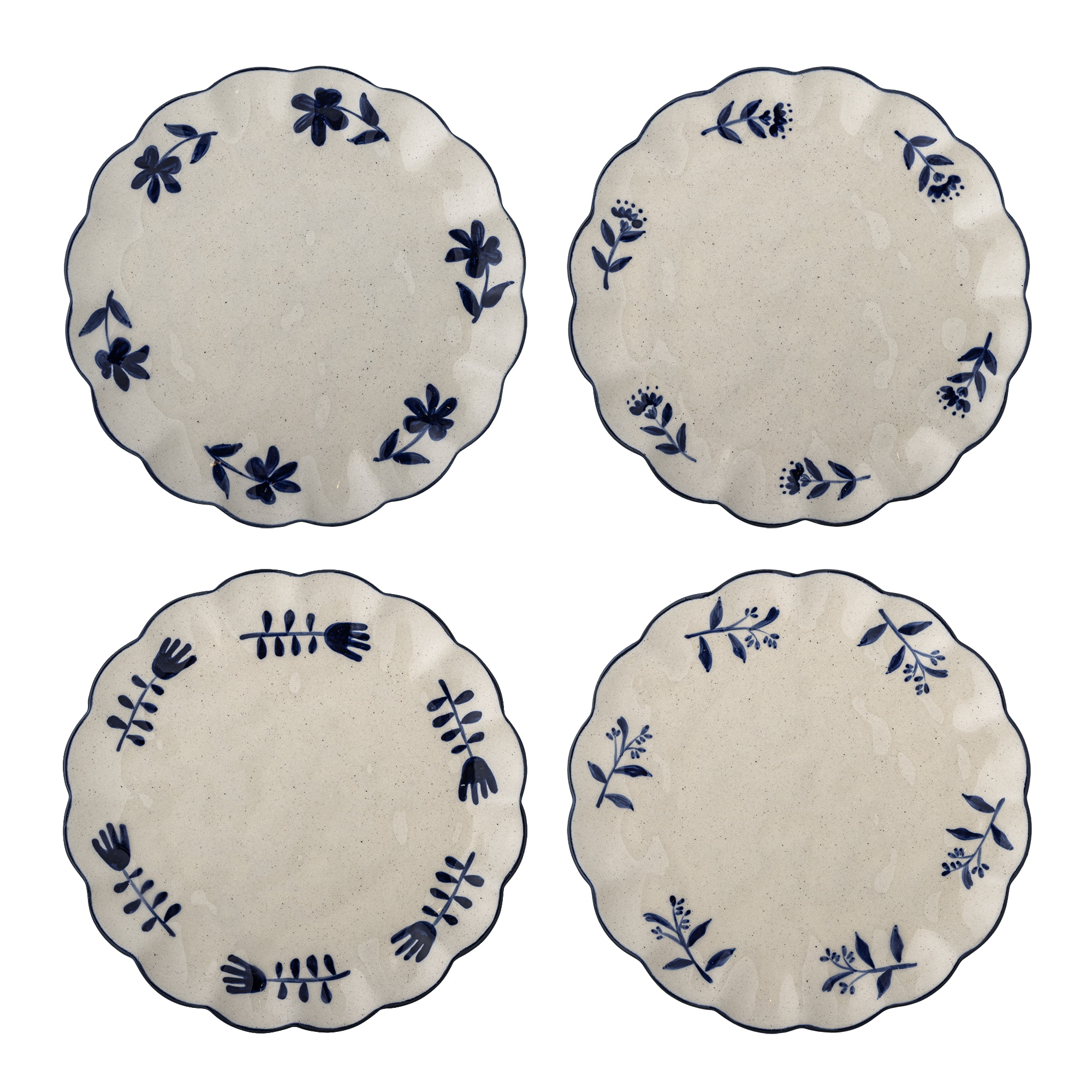 Bloomingville Bord Eimy Set van 4 stuks, 20cm - Blauw