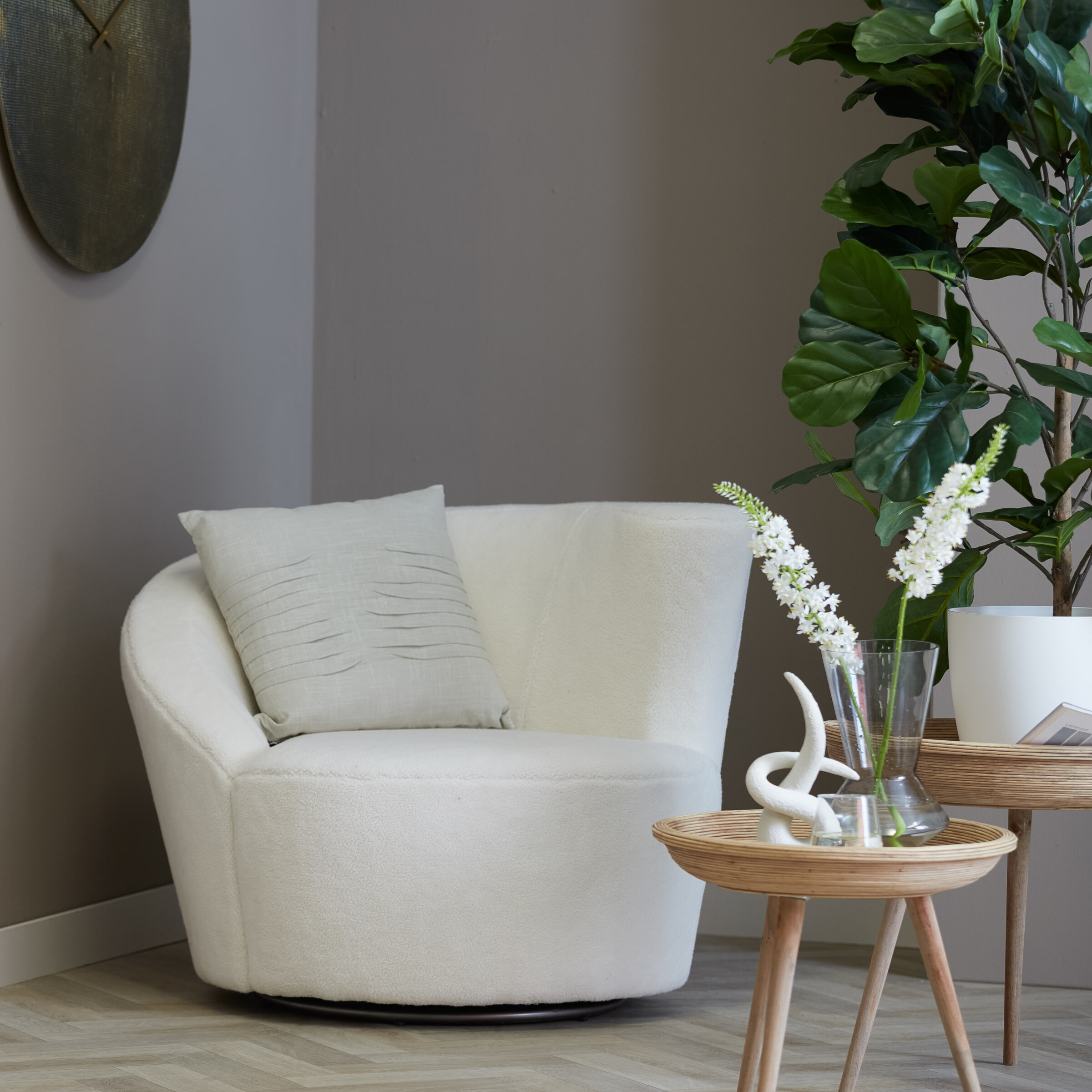 Light & Living Bijzettafel 'Colon' Rotan, Set van 2 stuks, kleur Naturel