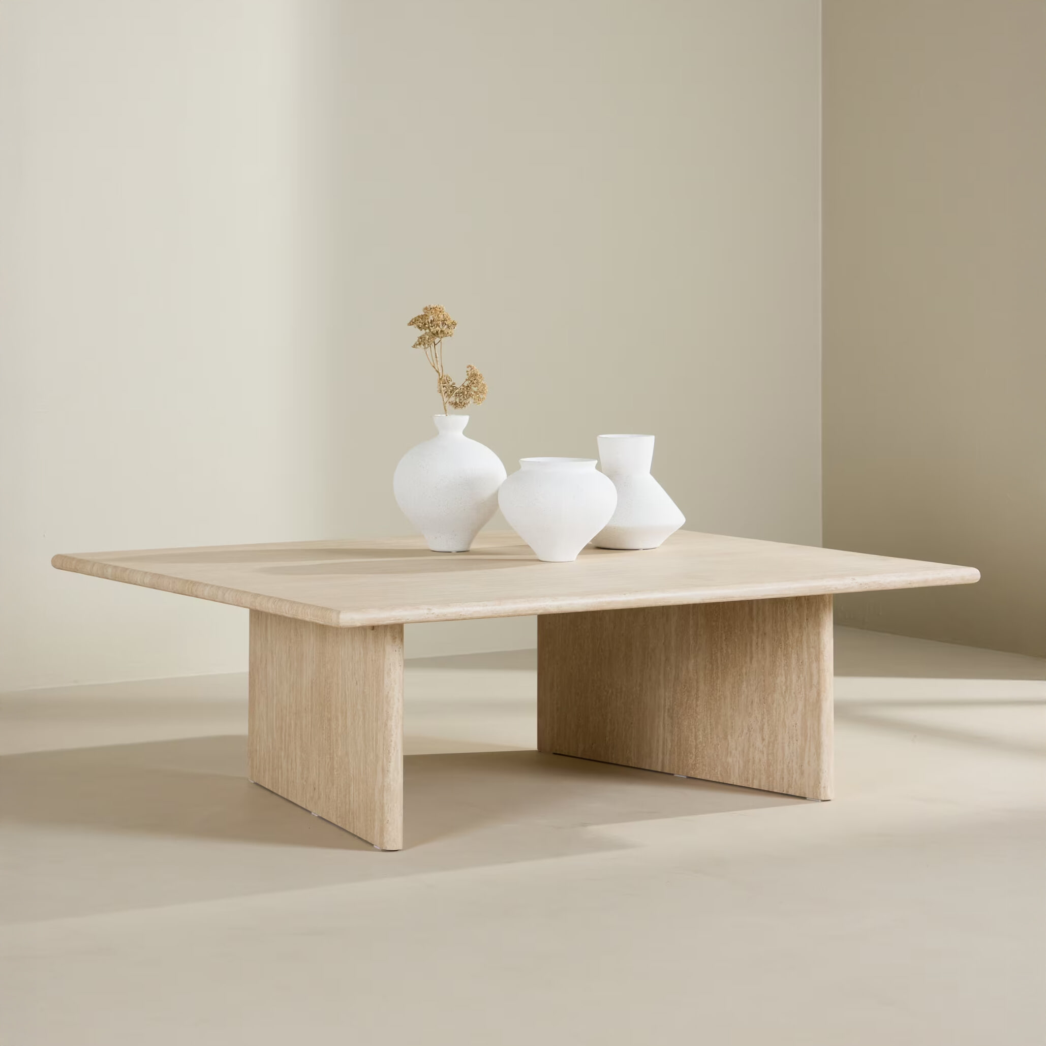 Nohr Salontafel Stephanie Travertinlook, 120 x 100cm - Beige