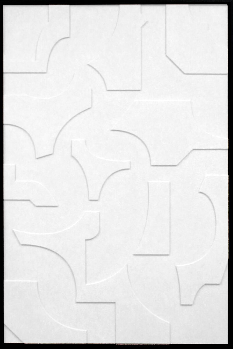 Wandkraft Geometric shape Reliëf met zwarte lijst, 98 x 148cm