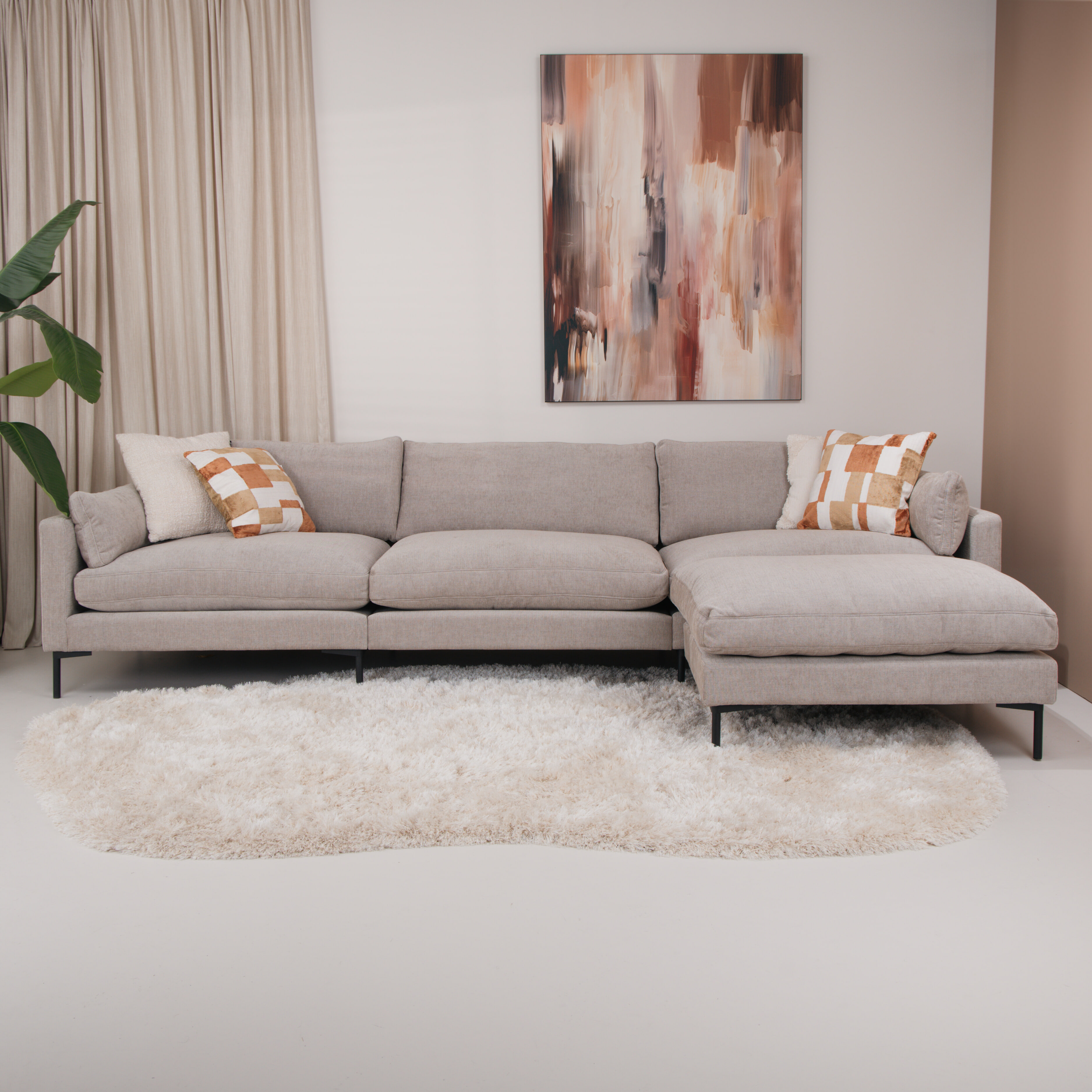 Zuiver 4,5-zits Bank 'Summer' 335cm, kleur Naturel