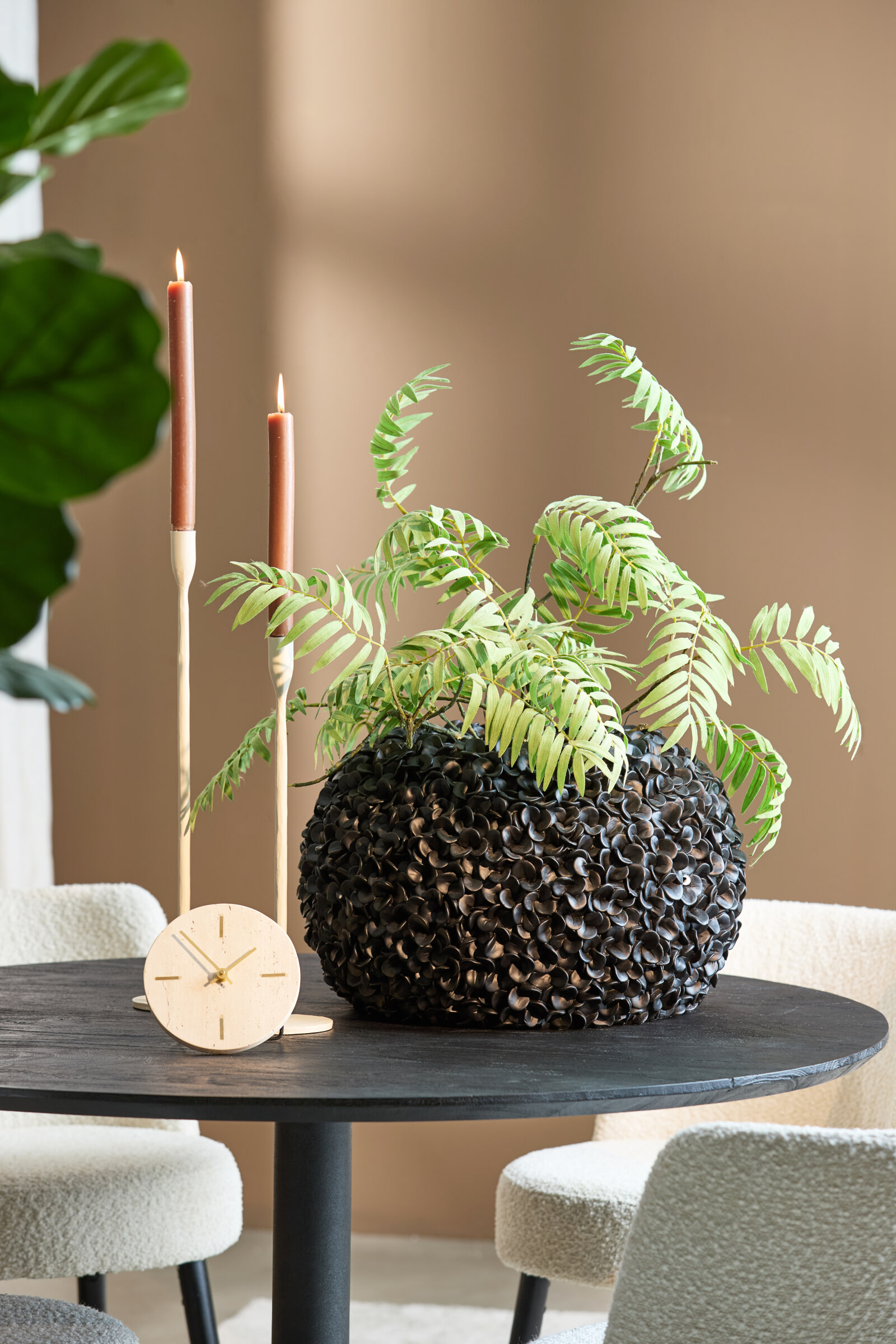 Light & Living Vaas 'Phylia' ø48cm, kleur Mat Zwart
