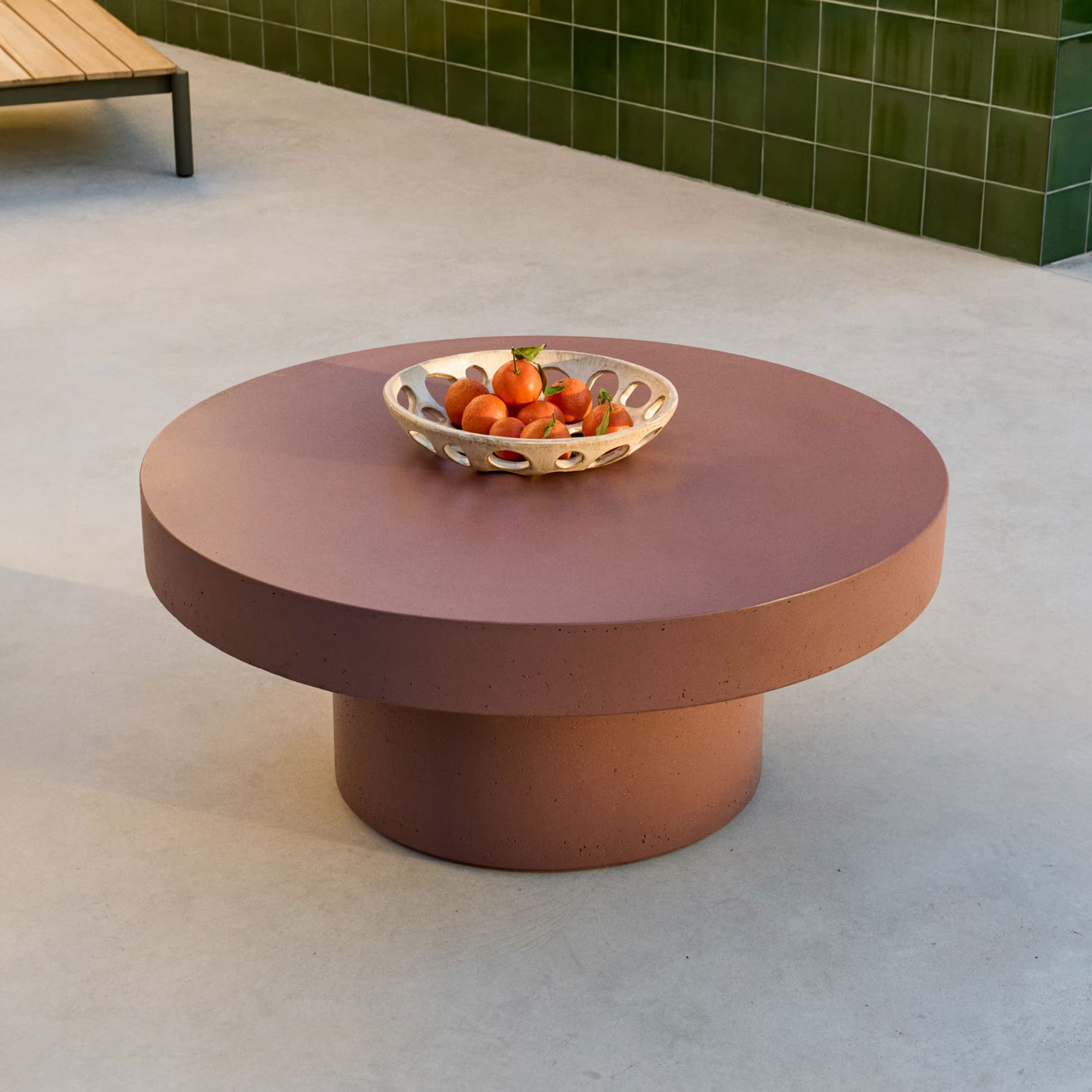Kave Home Ronde Salontafel 'Aiguablava' Beton, kleur Terracotta