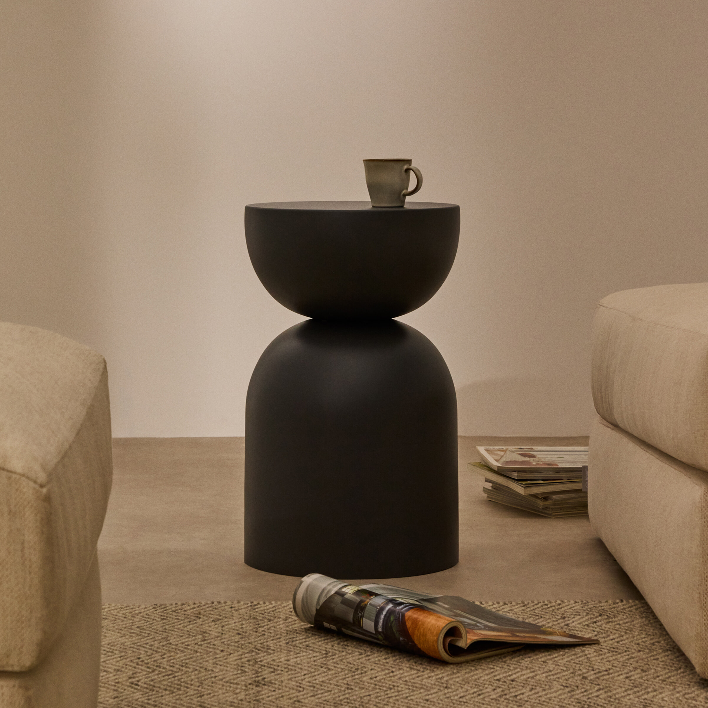 Kave Home Ronde Bijzettafel 'Rachell' 30cm, kleur Grijs