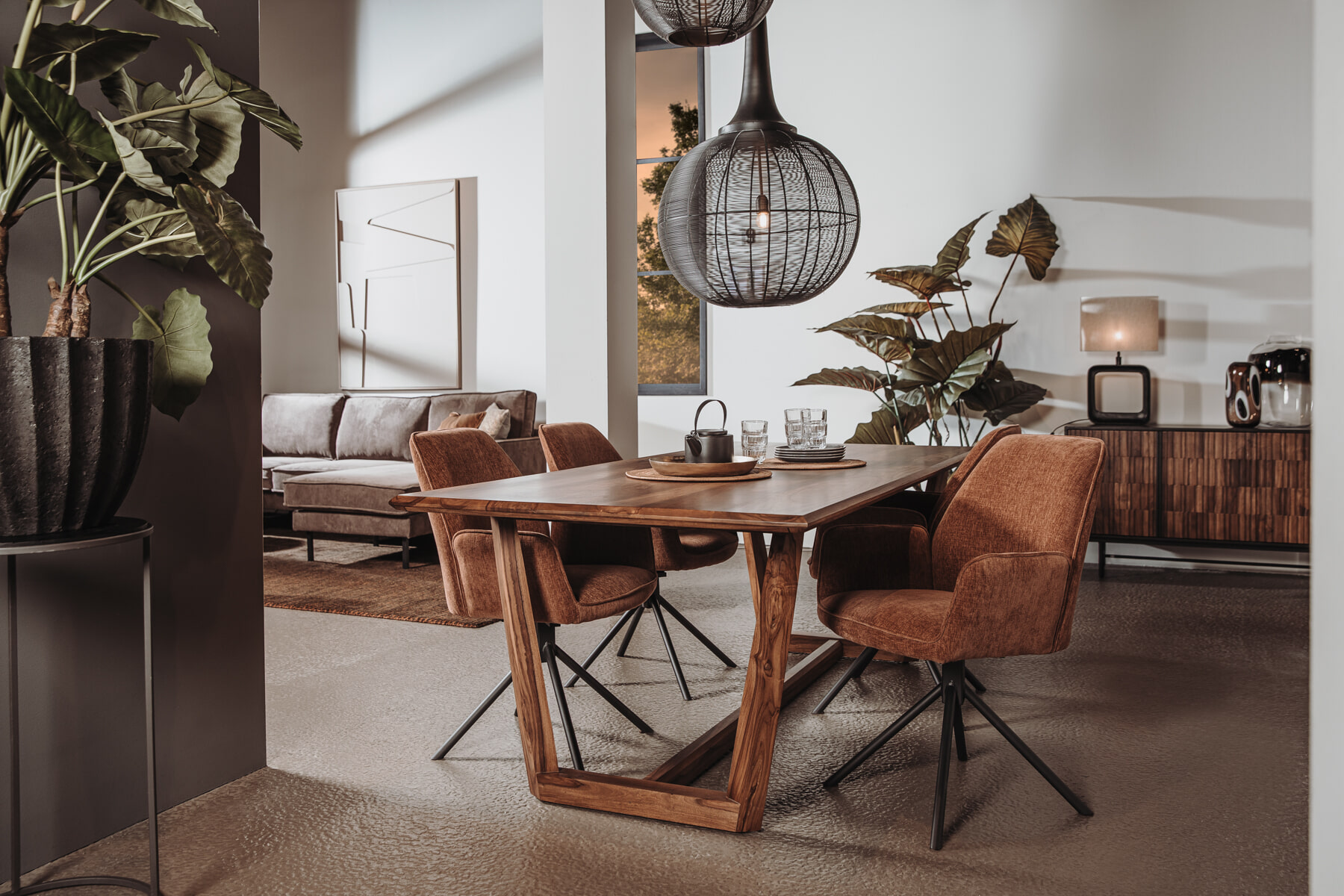 Tower Living Eettafel 'Dimaro' Sheeshamhout, 220 x 100cm