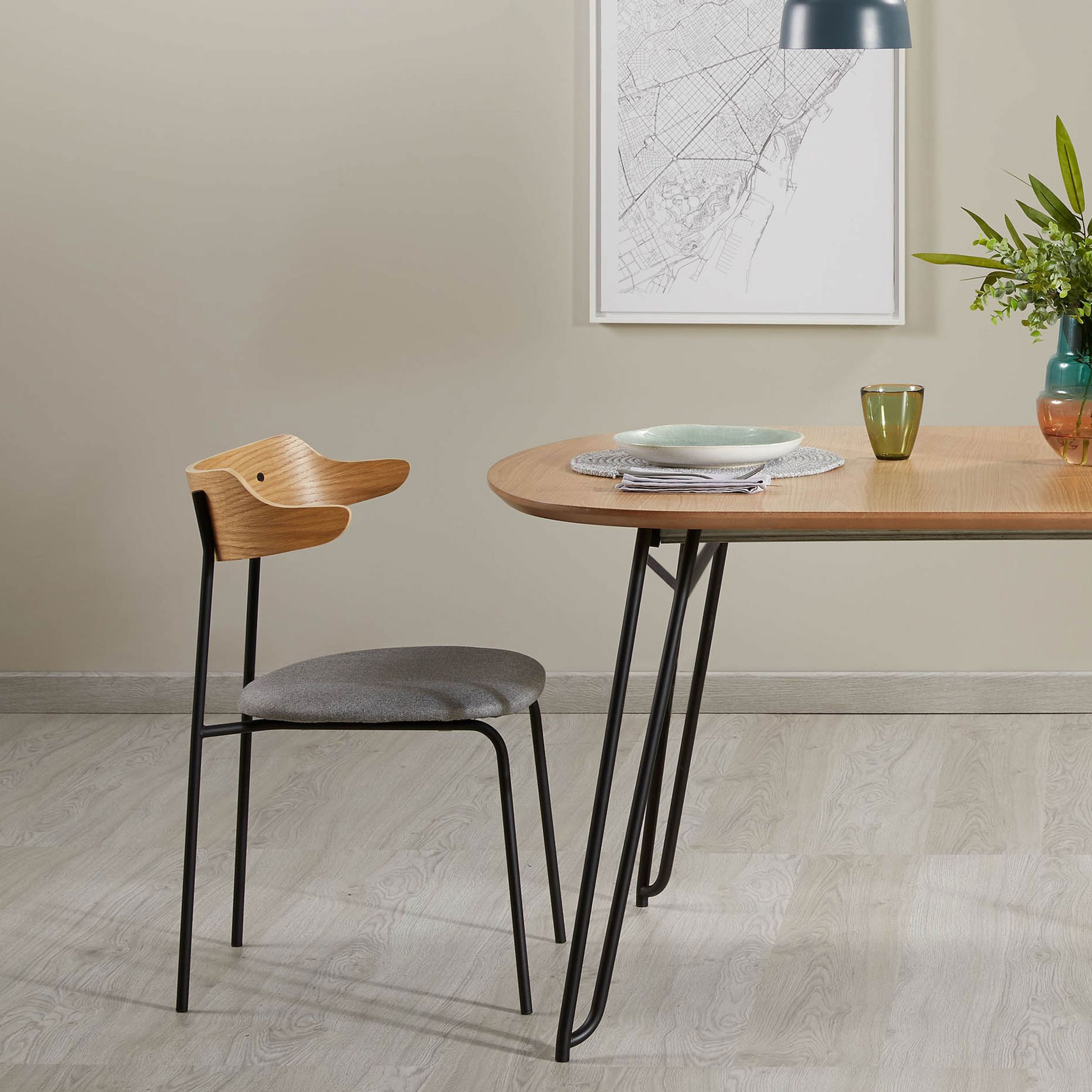 Kave Home Uitschuifbare Ovale Eettafel 'Novac' 140 - 220 x 90cm