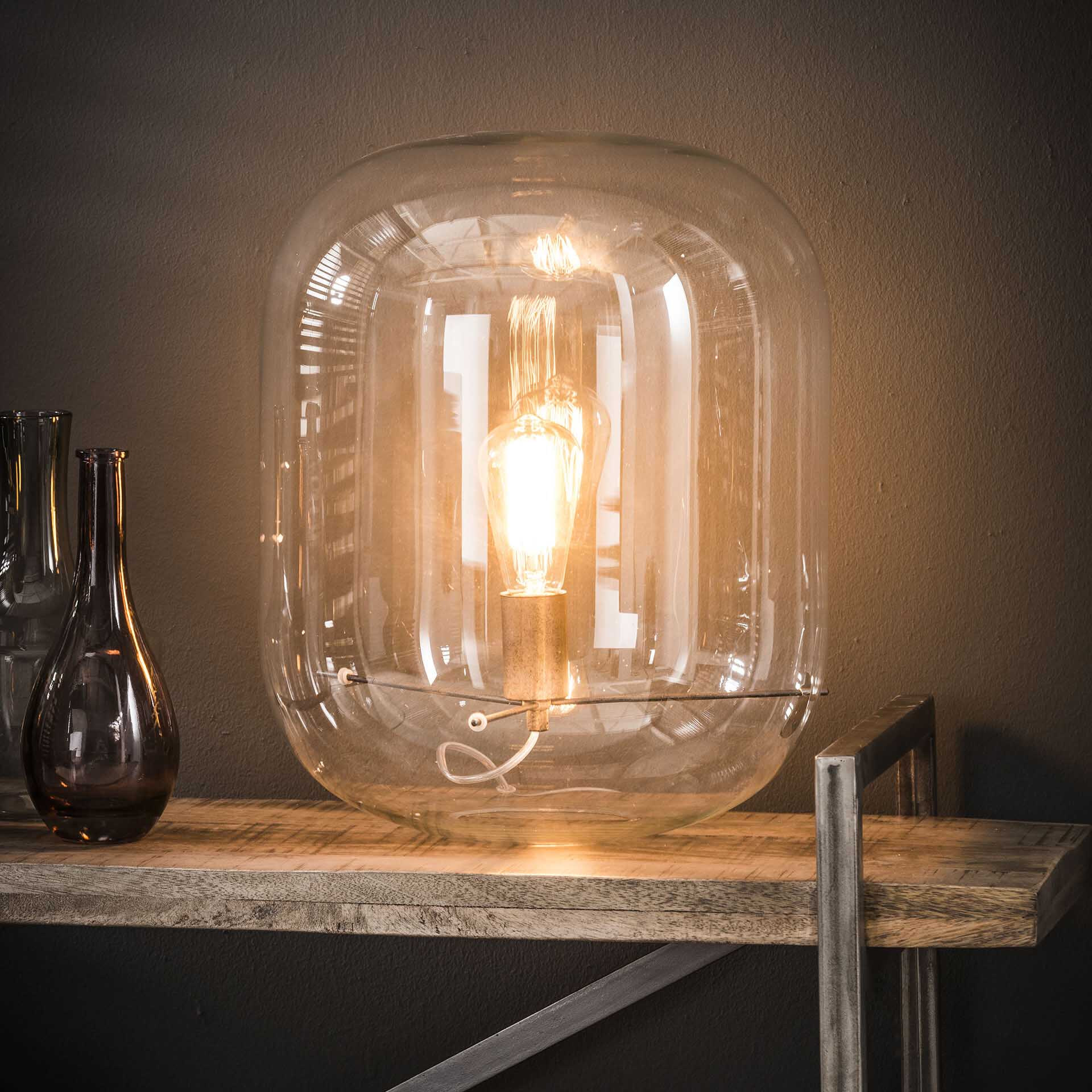 LifestyleFurn Tafellamp 'Franco' glazen stolp