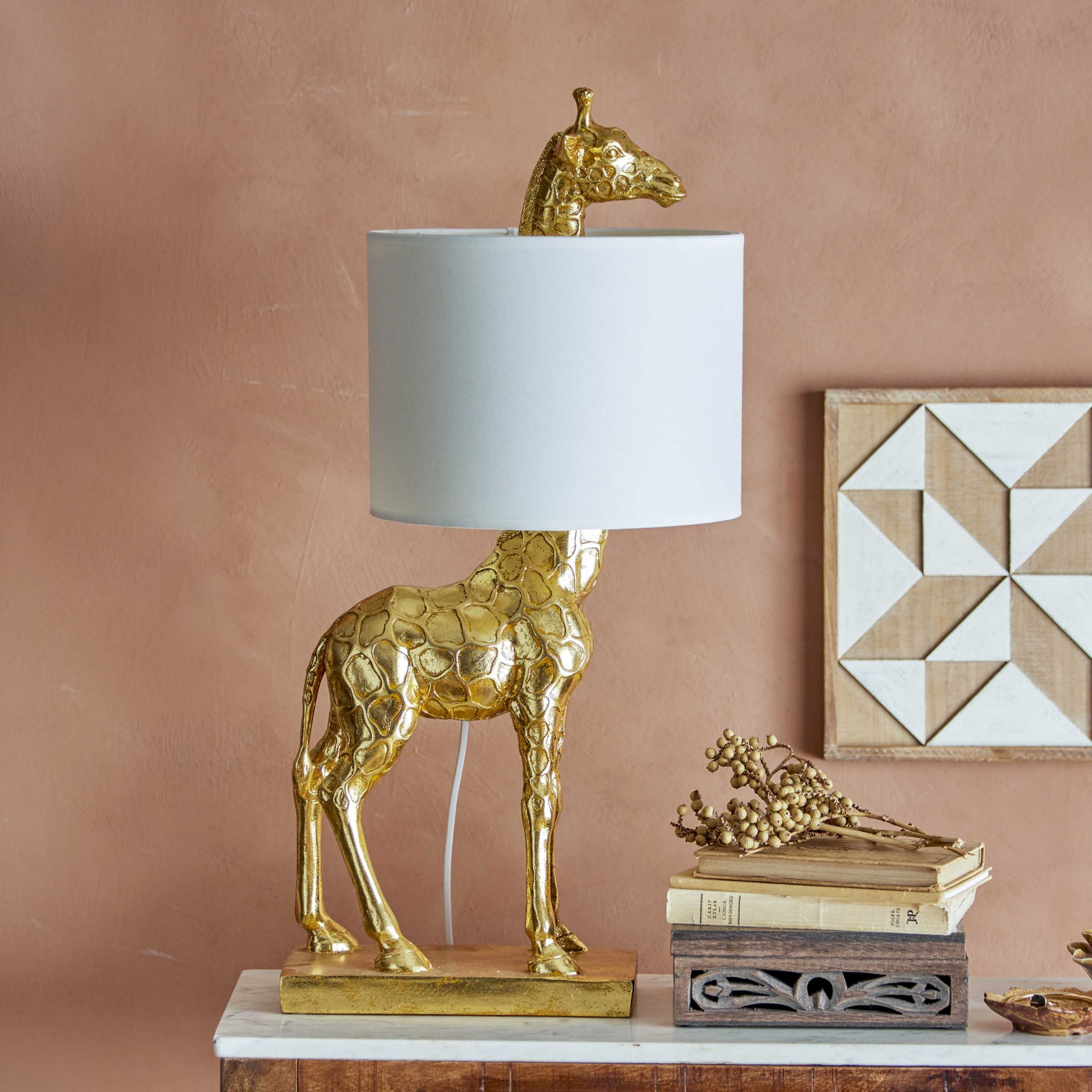 Bloomingville Tafellamp Silas Giraffe, 70cm hoog - Goud