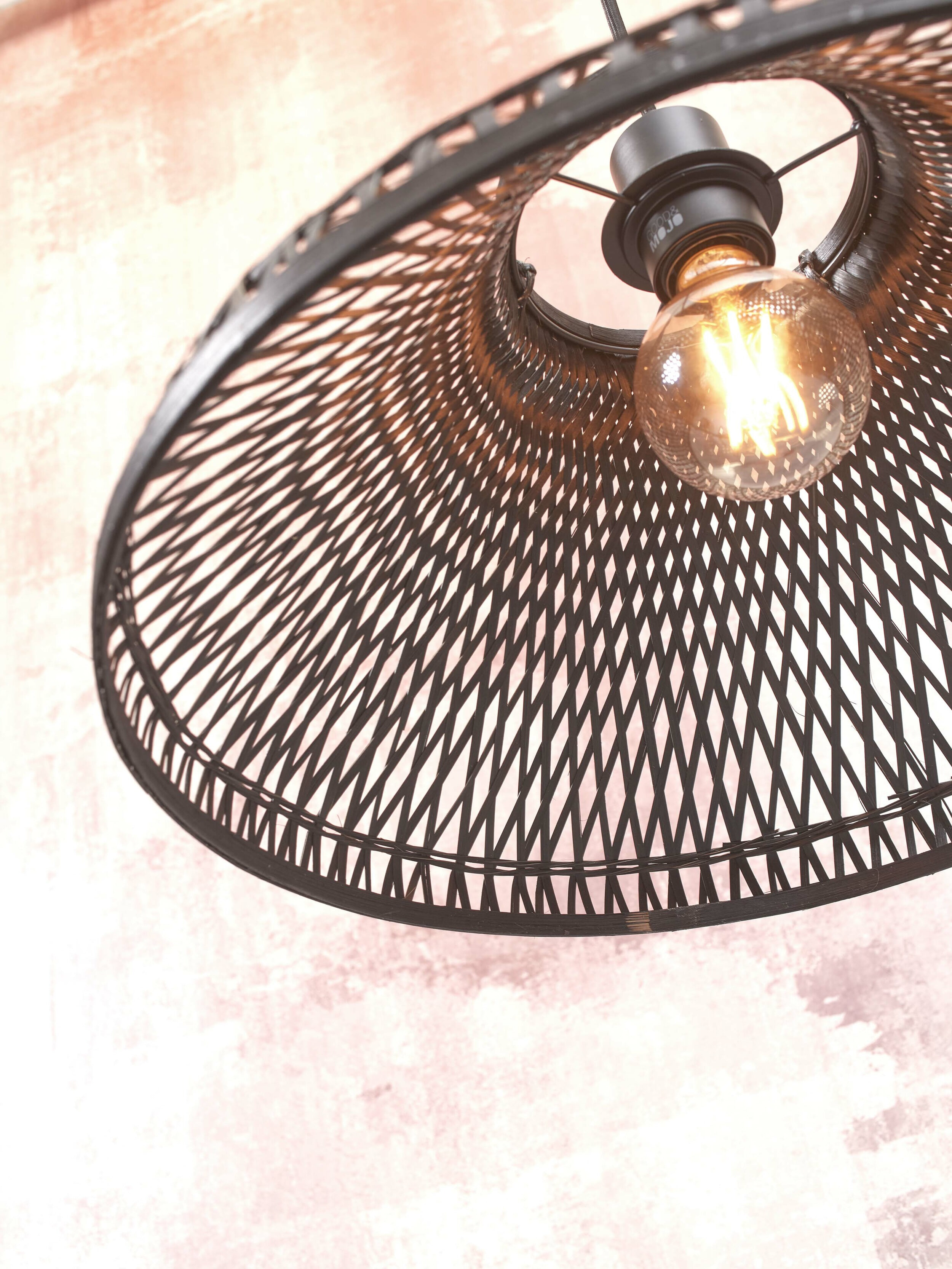 GOOD&MOJO Vloerlamp 'Tahiti' Bamboe, 150cm, kleur Zwart