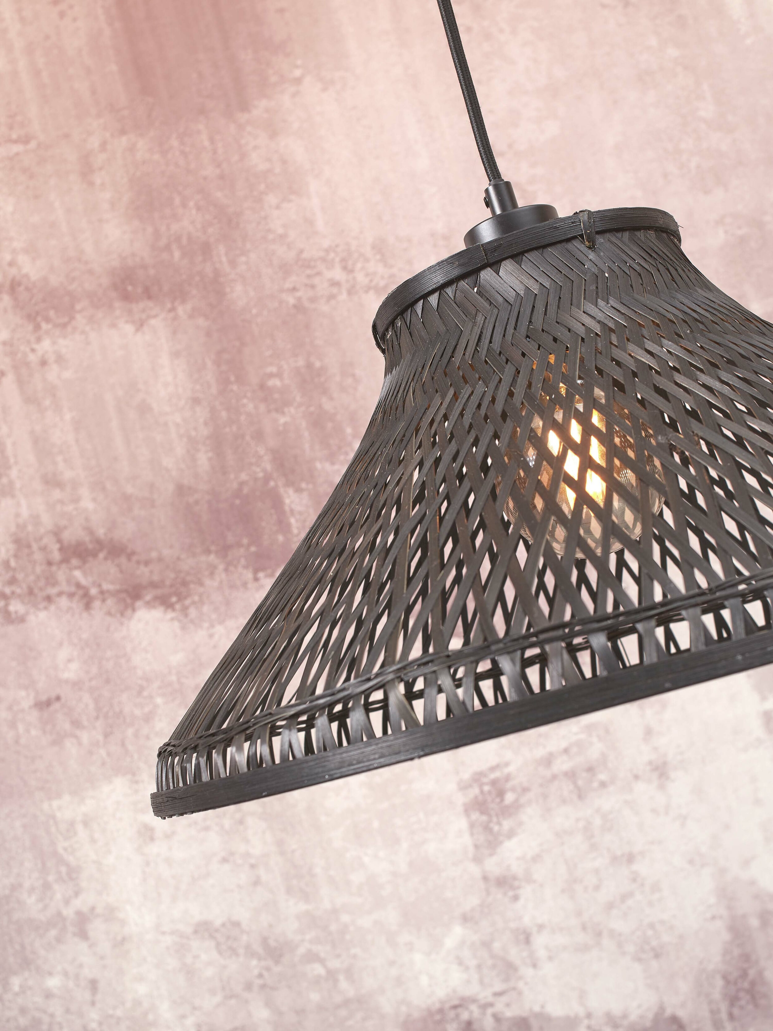 GOOD&MOJO Vloerlamp 'Tahiti' Bamboe, 150cm, kleur Zwart