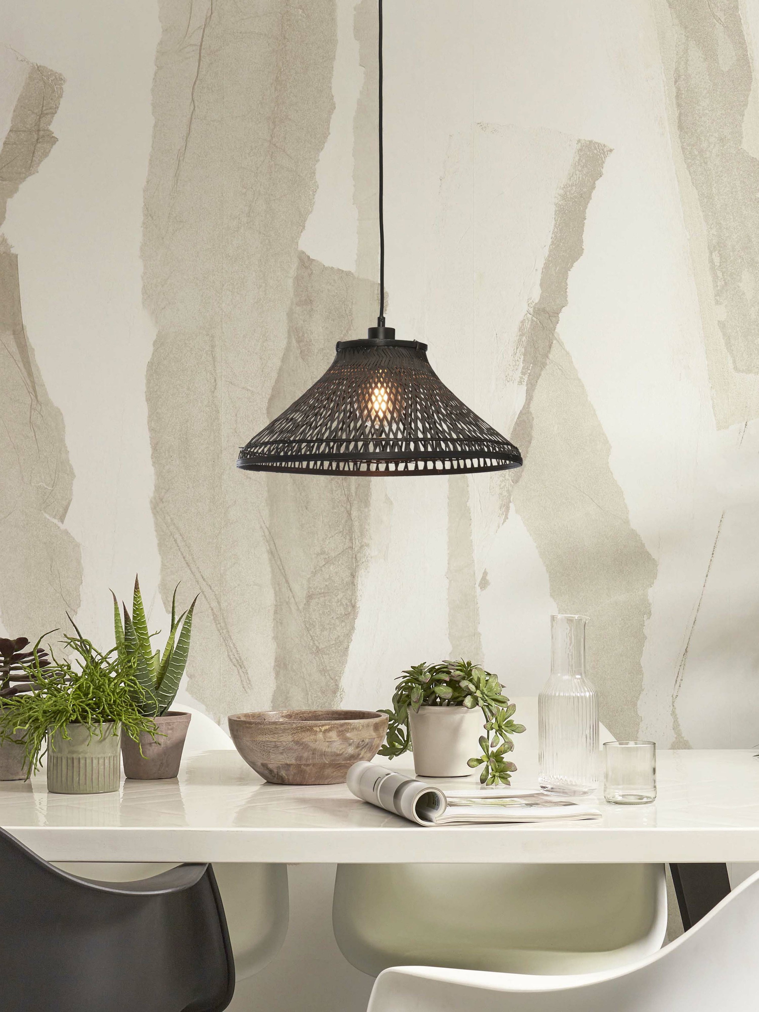 GOOD&MOJO Hanglamp 'Tahiti' Bamboe, 45cm, kleur Zwart