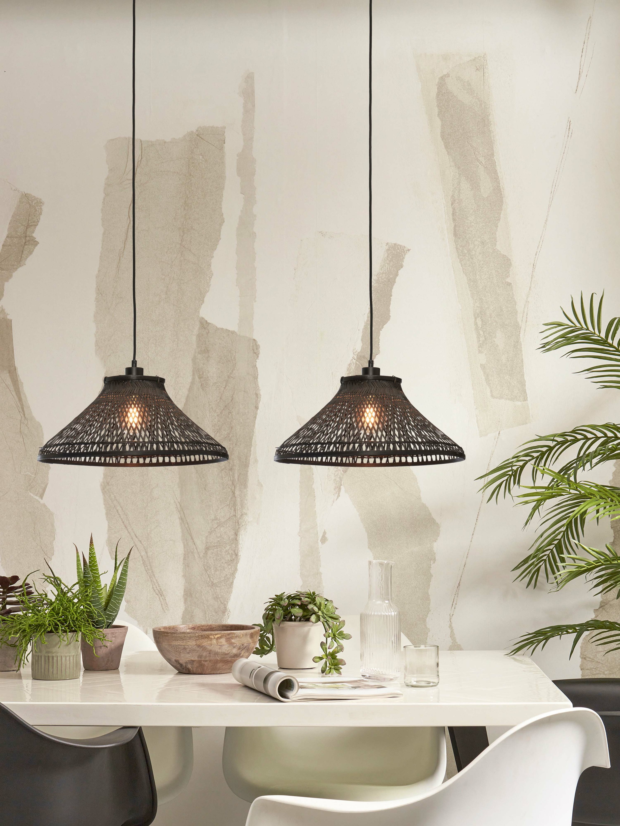 GOOD&MOJO Hanglamp 'Tahiti' Bamboe, 45cm, kleur Zwart