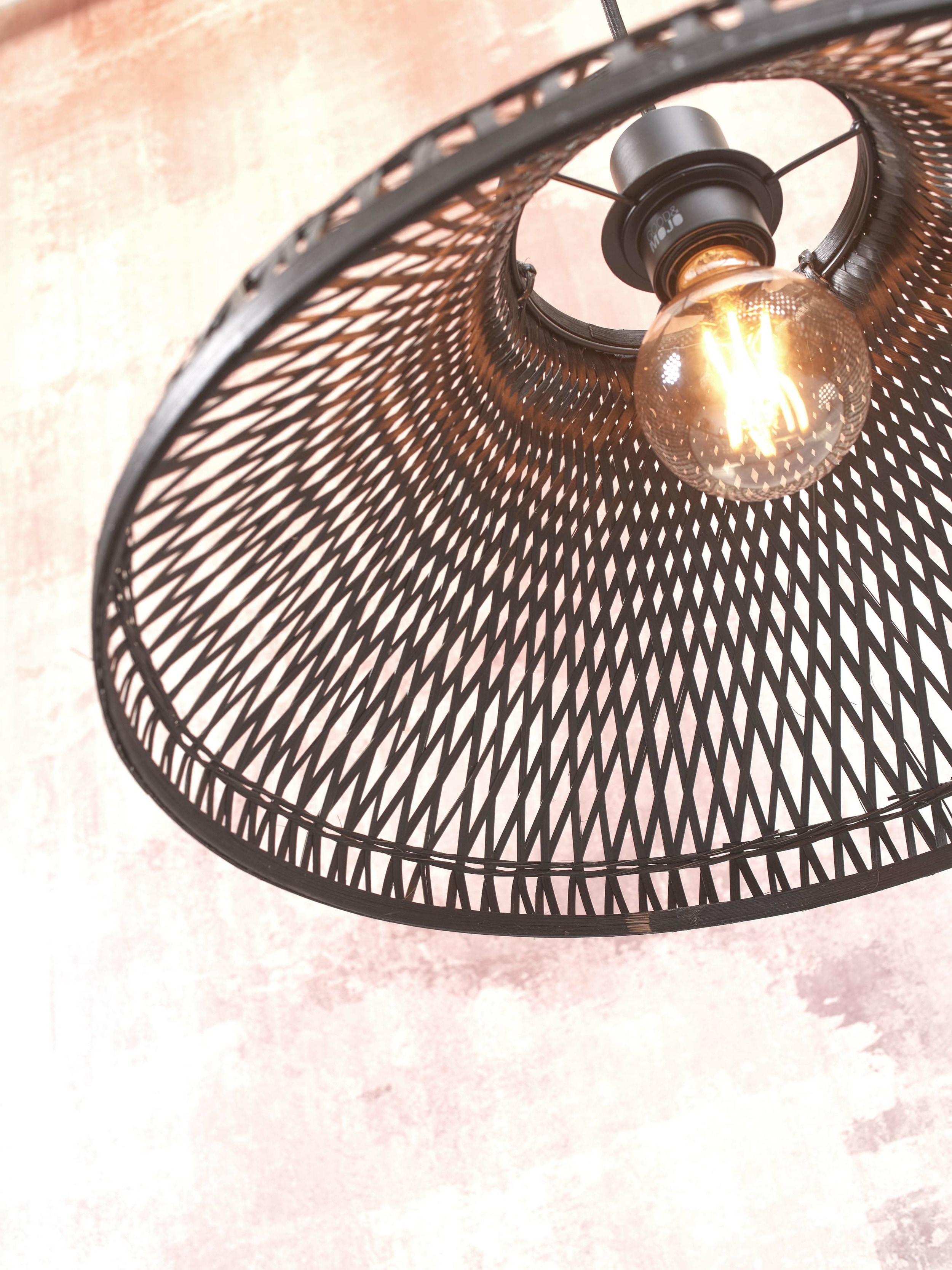 GOOD&MOJO Hanglamp 'Tahiti' Bamboe, 45cm, kleur Zwart