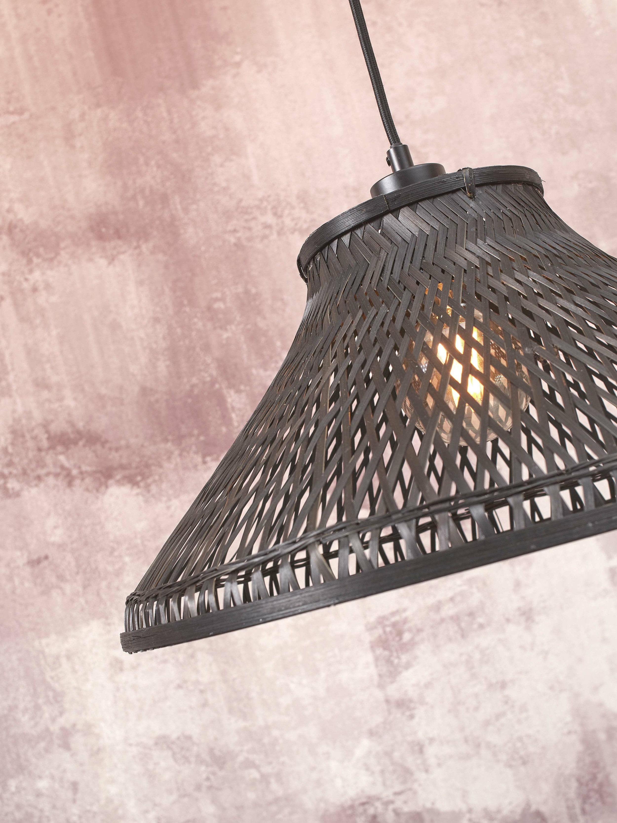 GOOD&MOJO Hanglamp 'Tahiti' Bamboe, 45cm, kleur Zwart
