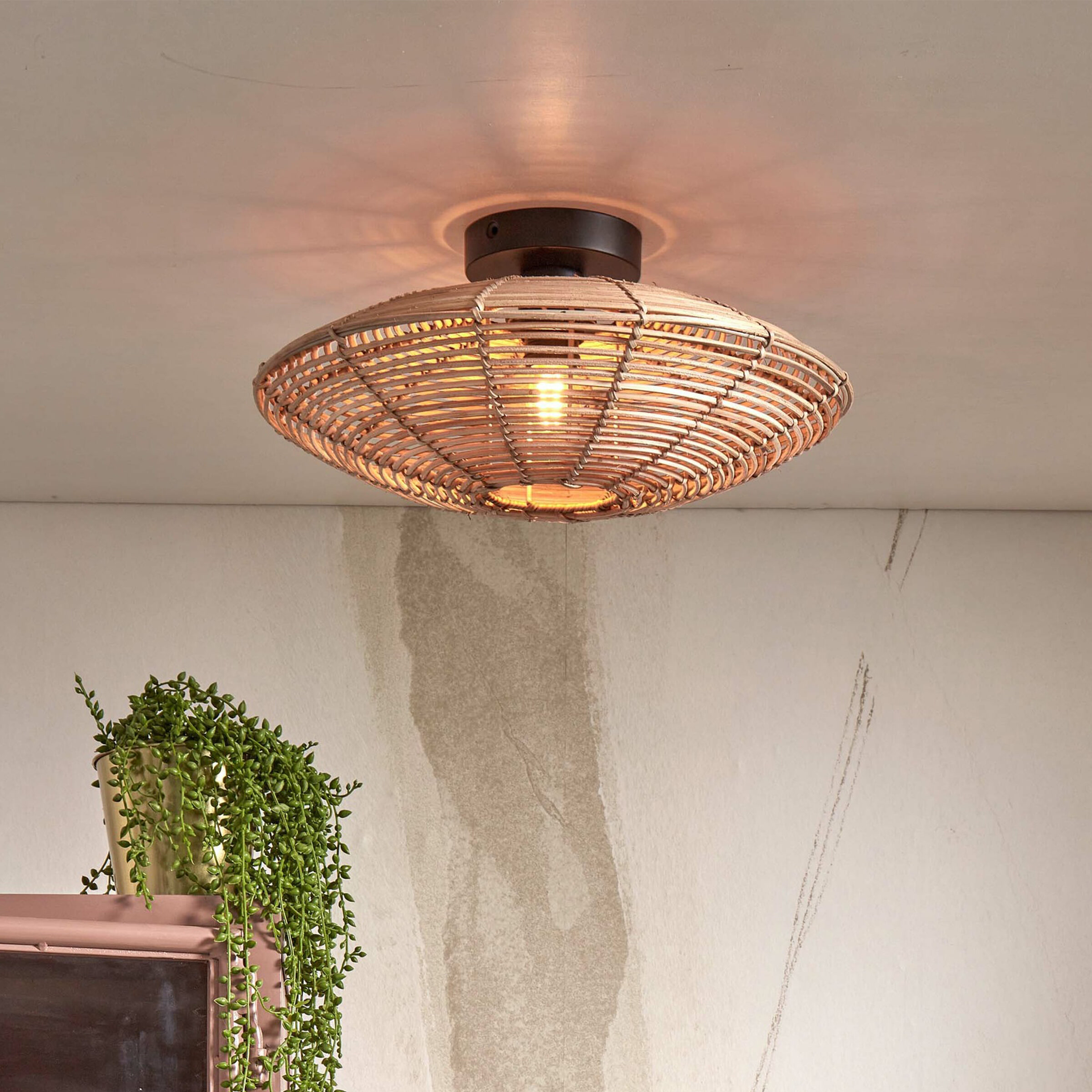 GOOD&MOJO Plafondlamp 'Tanami' Rotan, 40cm