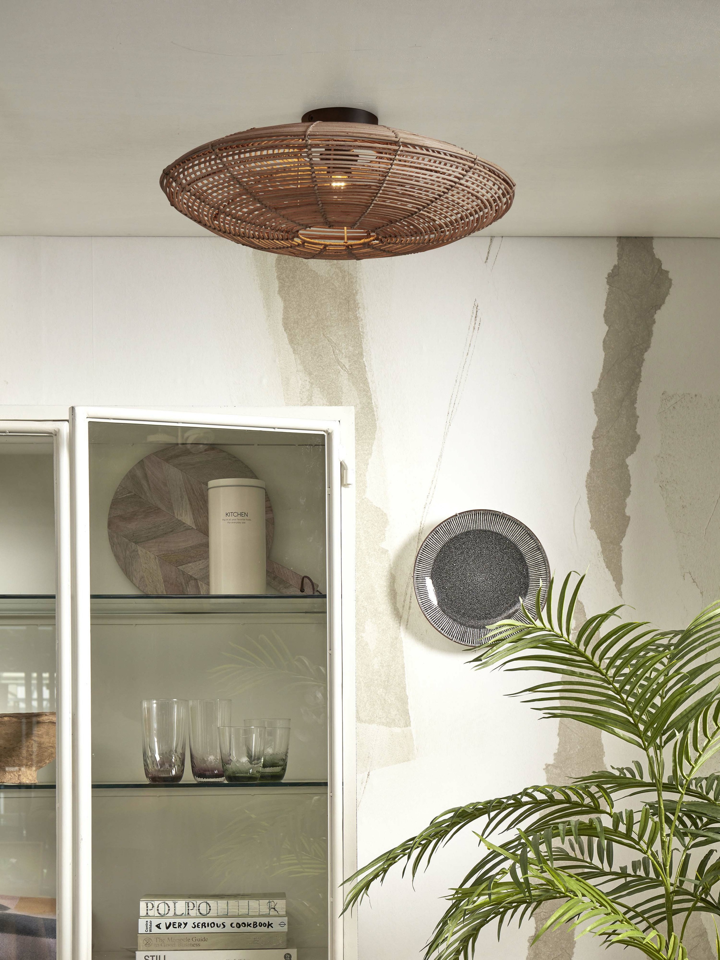 GOOD&MOJO Plafondlamp 'Tanami' Rotan, 55cm, kleur Naturel