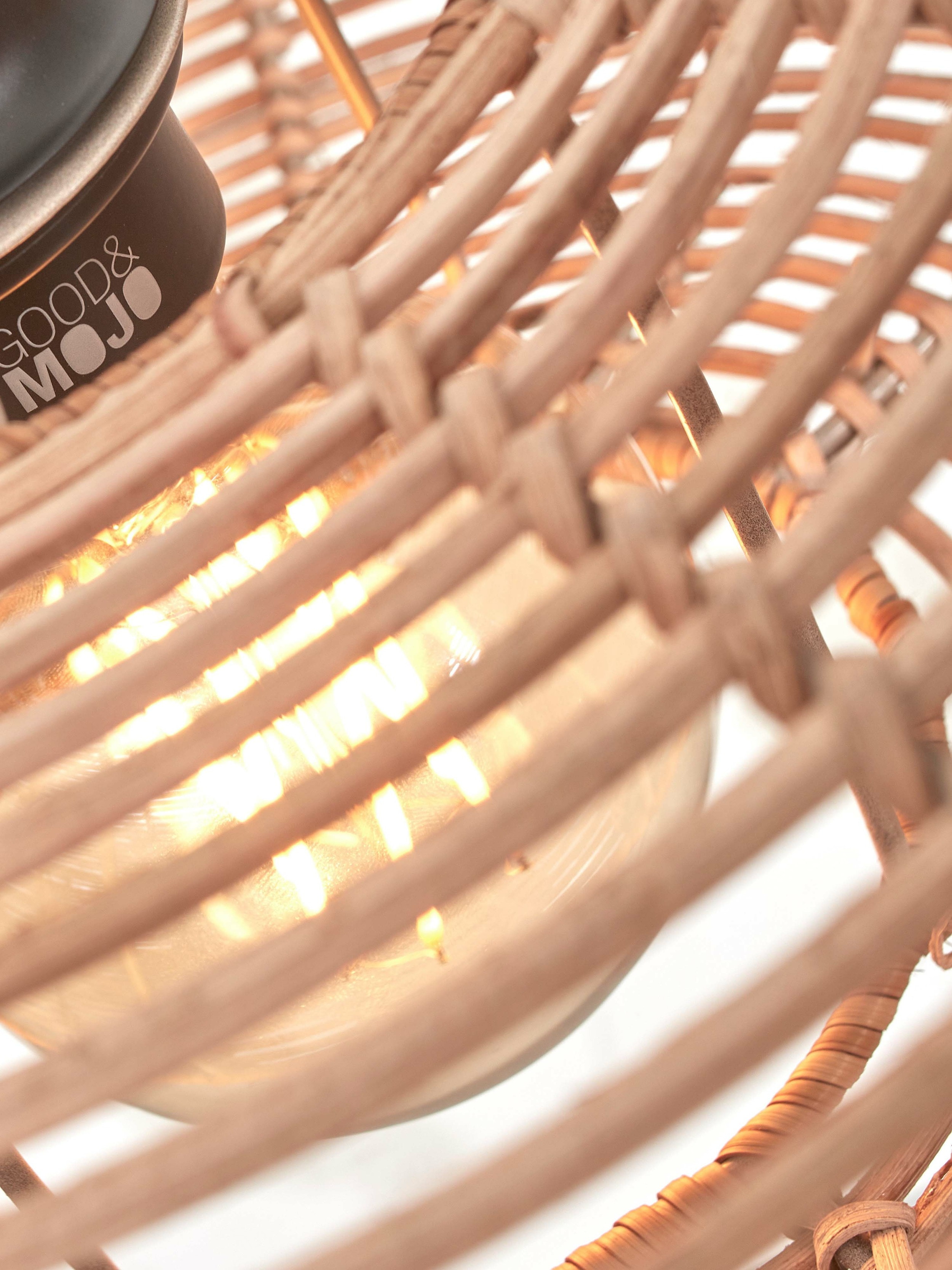 GOOD&MOJO Plafondlamp 'Tanami' Rotan, 55cm, kleur Naturel