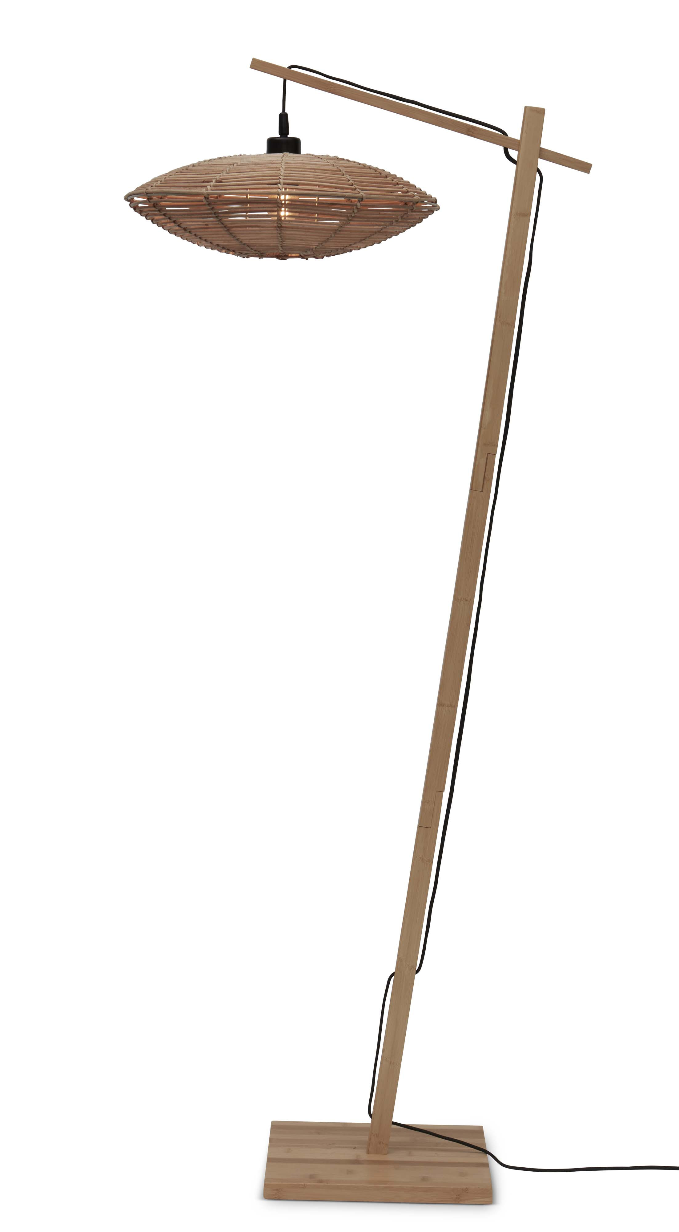 GOOD&MOJO Vloerlamp 'Tanami' Bamboe en rotan, 150cm, kleur Naturel