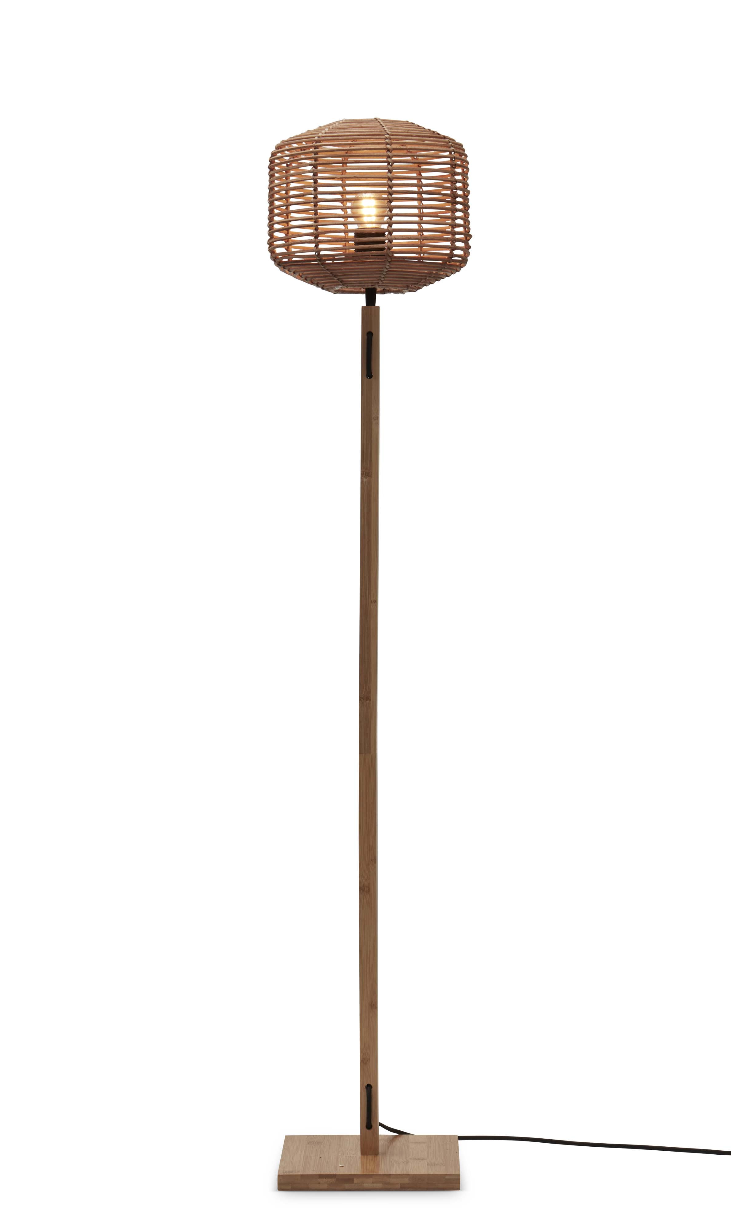 GOOD&MOJO Vloerlamp 'Tanami' Bamboe en rotan, 130cm, kleur Naturel