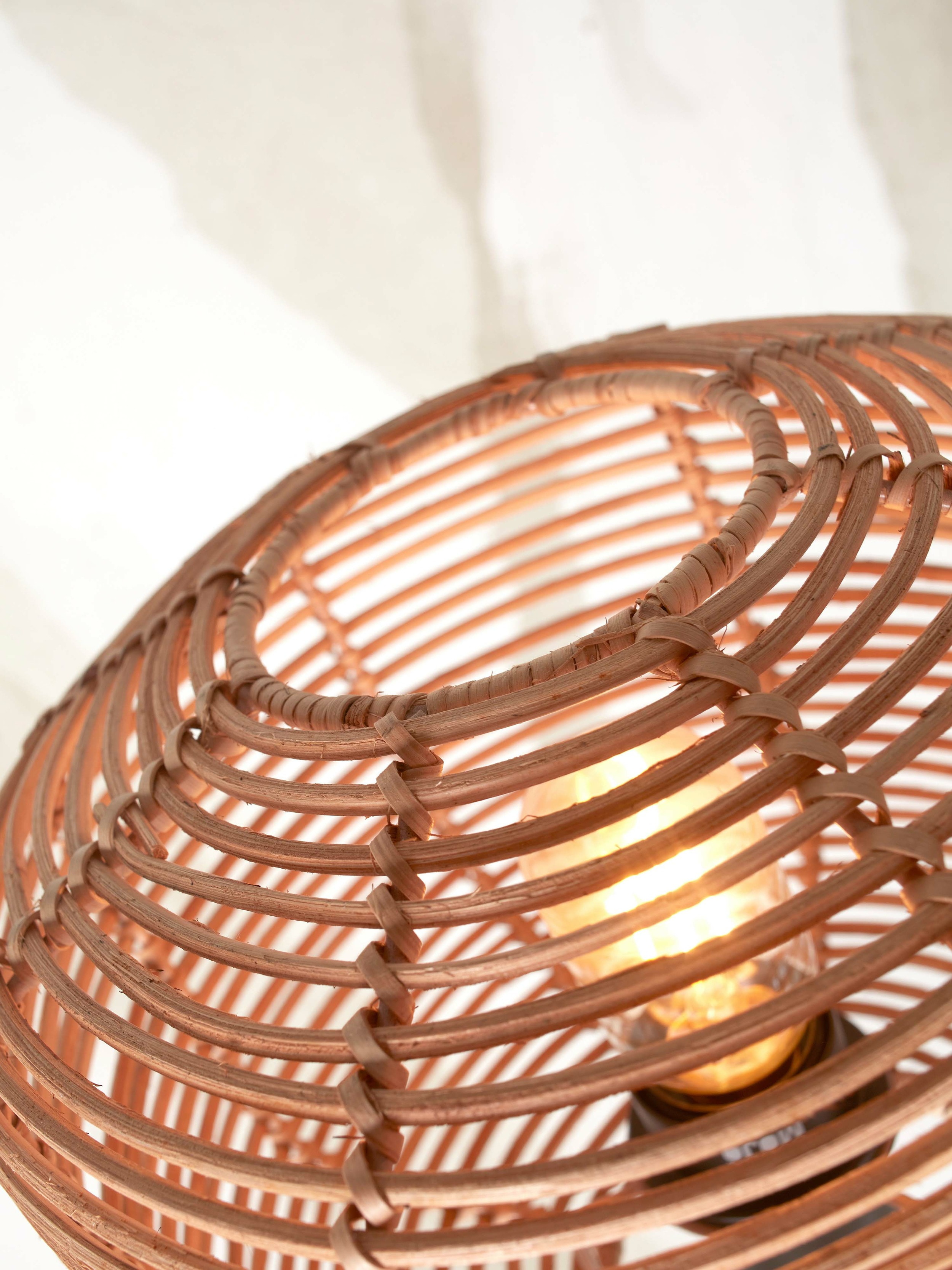 GOOD&MOJO Vloerlamp 'Tanami' Bamboe en rotan, 130cm, kleur Naturel