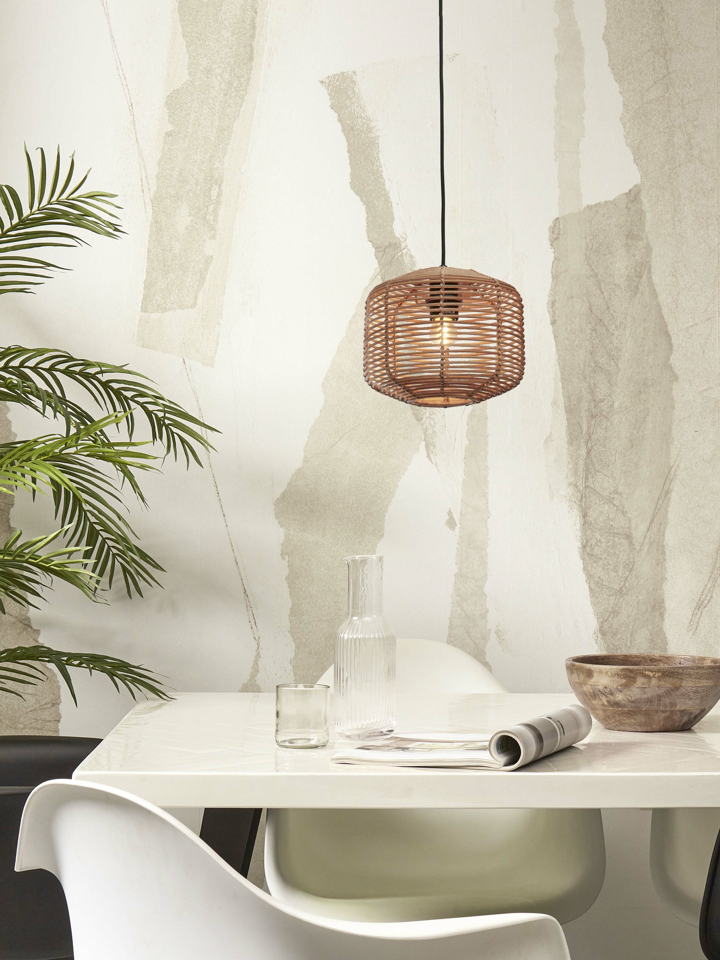 GOOD&MOJO Hanglamp 'Tanami' Rotan, 25cm, kleur Naturel