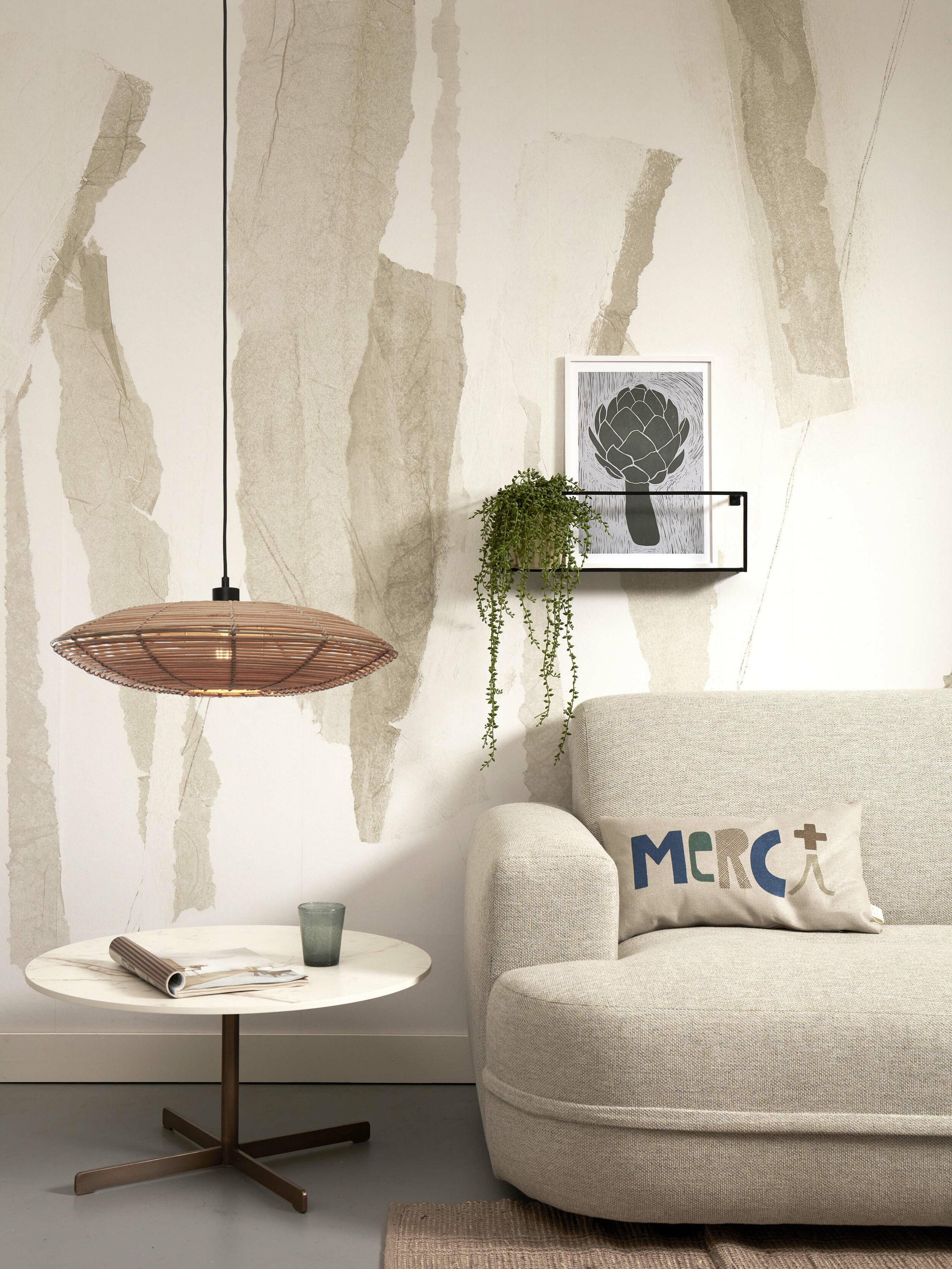 GOOD&MOJO Hanglamp 'Tanami' Rotan, 55cm, kleur Naturel