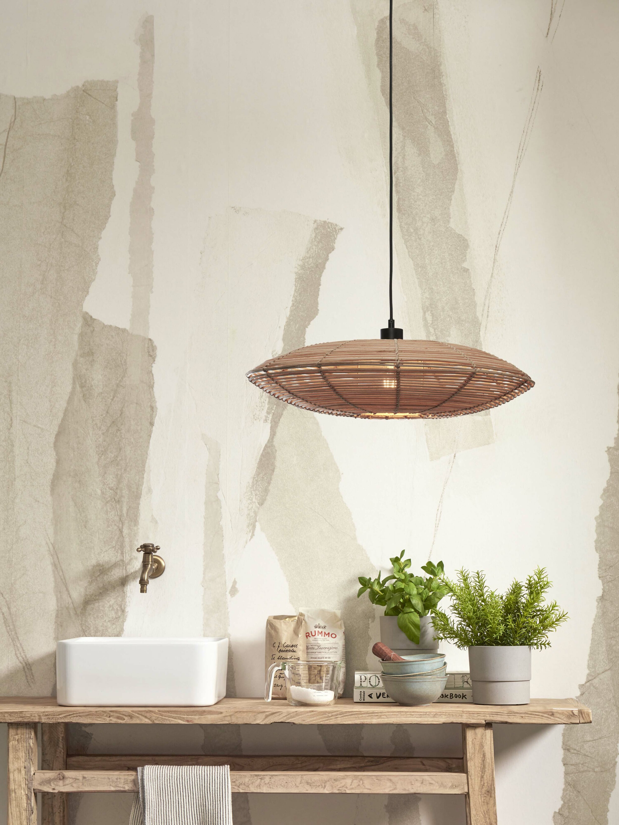 GOOD&MOJO Hanglamp 'Tanami' Rotan, 55cm, kleur Naturel
