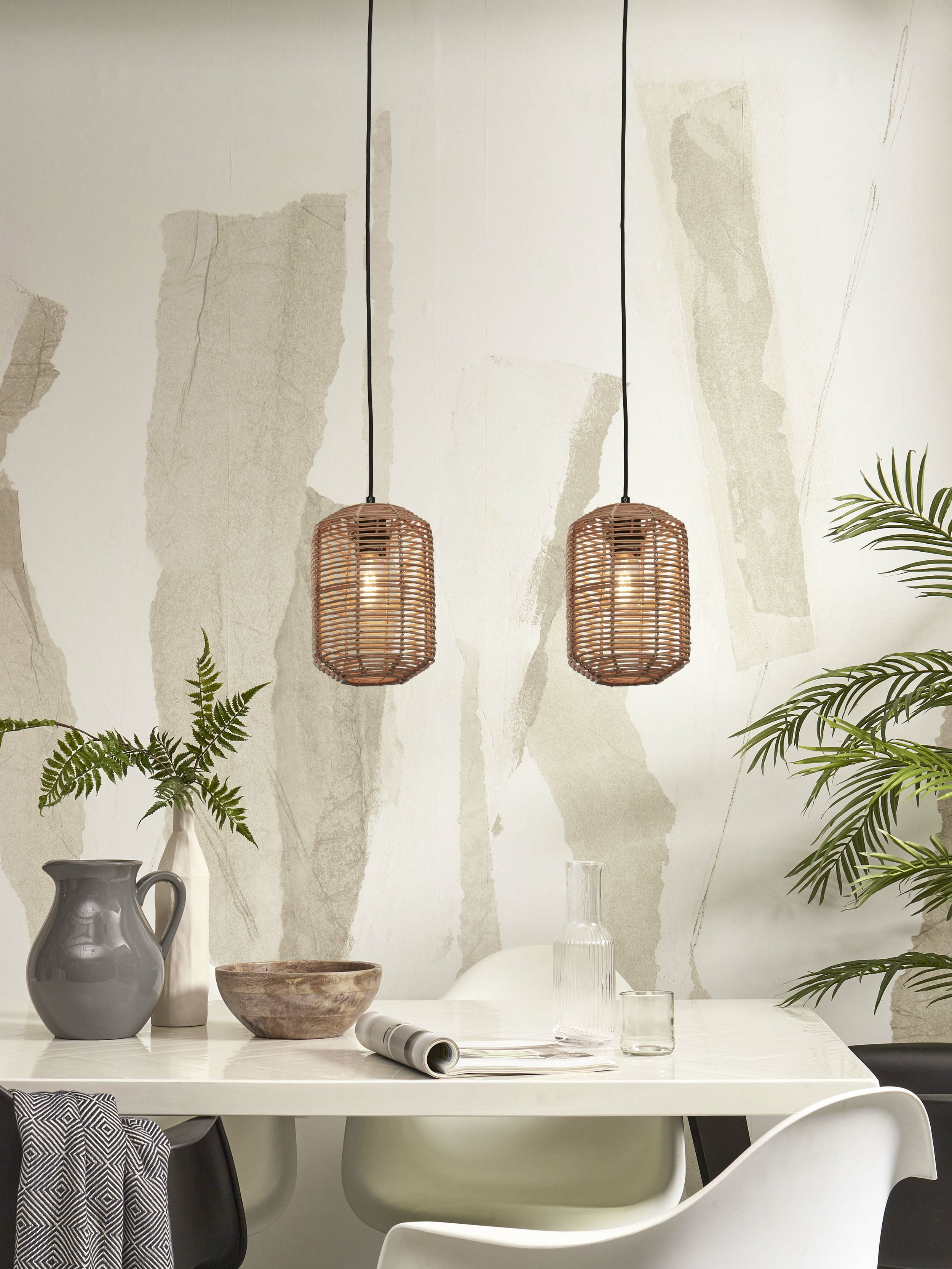 GOOD&MOJO Hanglamp 'Tanami' Rotan, 18cm, kleur Naturel