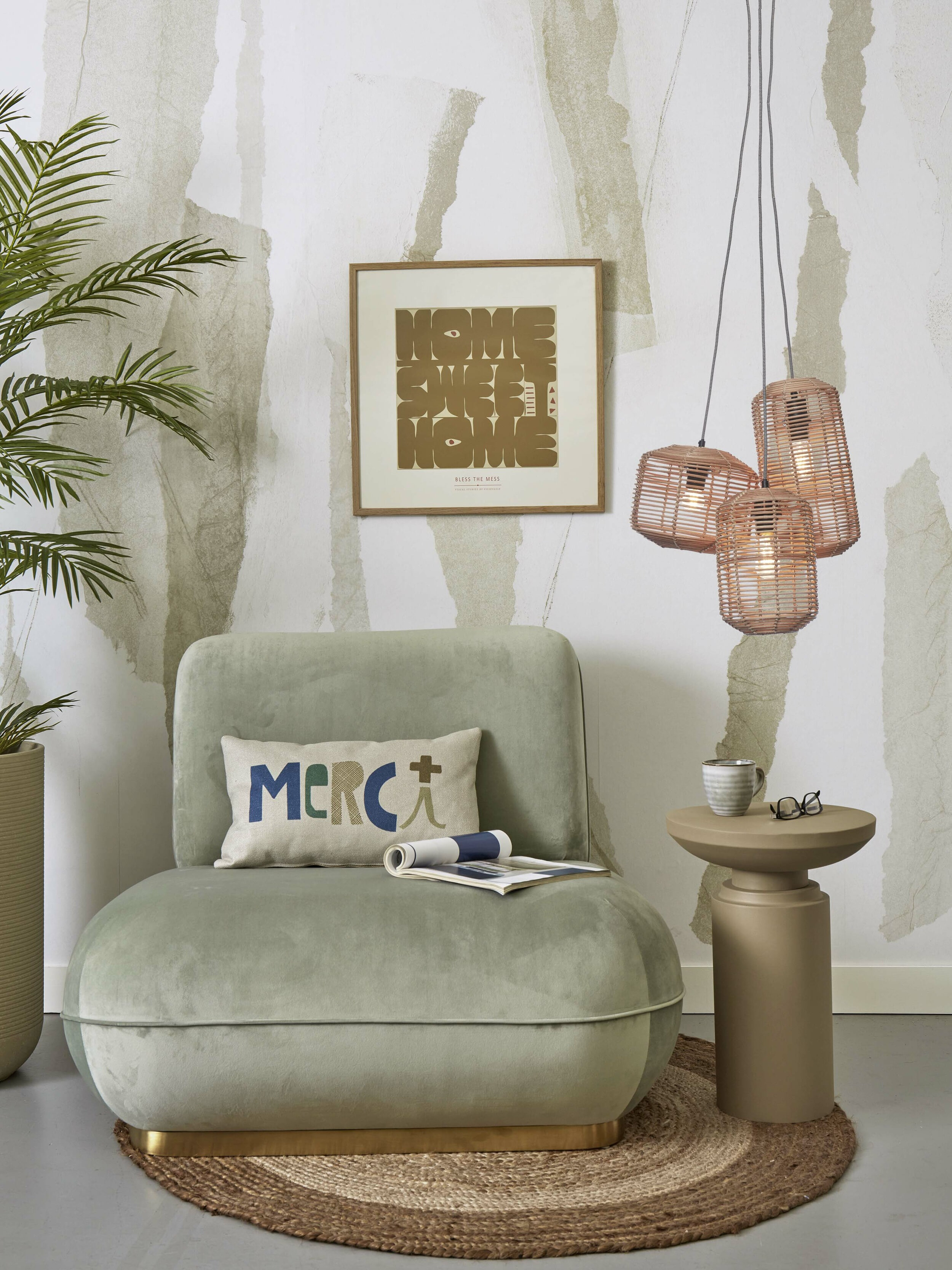 GOOD&MOJO Hanglamp 'Tanami' Set van 3 stuks, Rotan, kleur Naturel