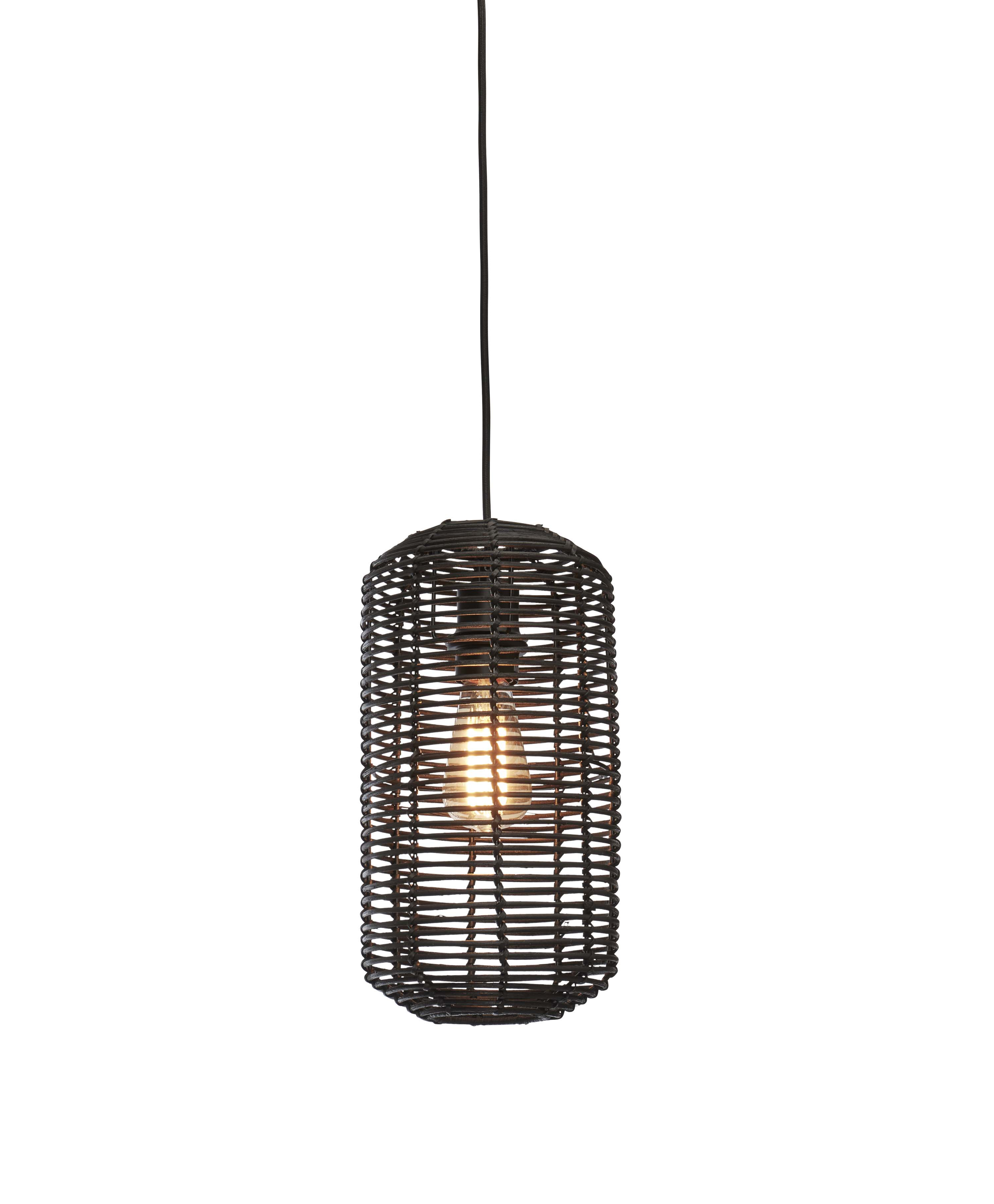 GOOD&MOJO Hanglamp 'Tanami' Rotan, 18cm, kleur Zwart