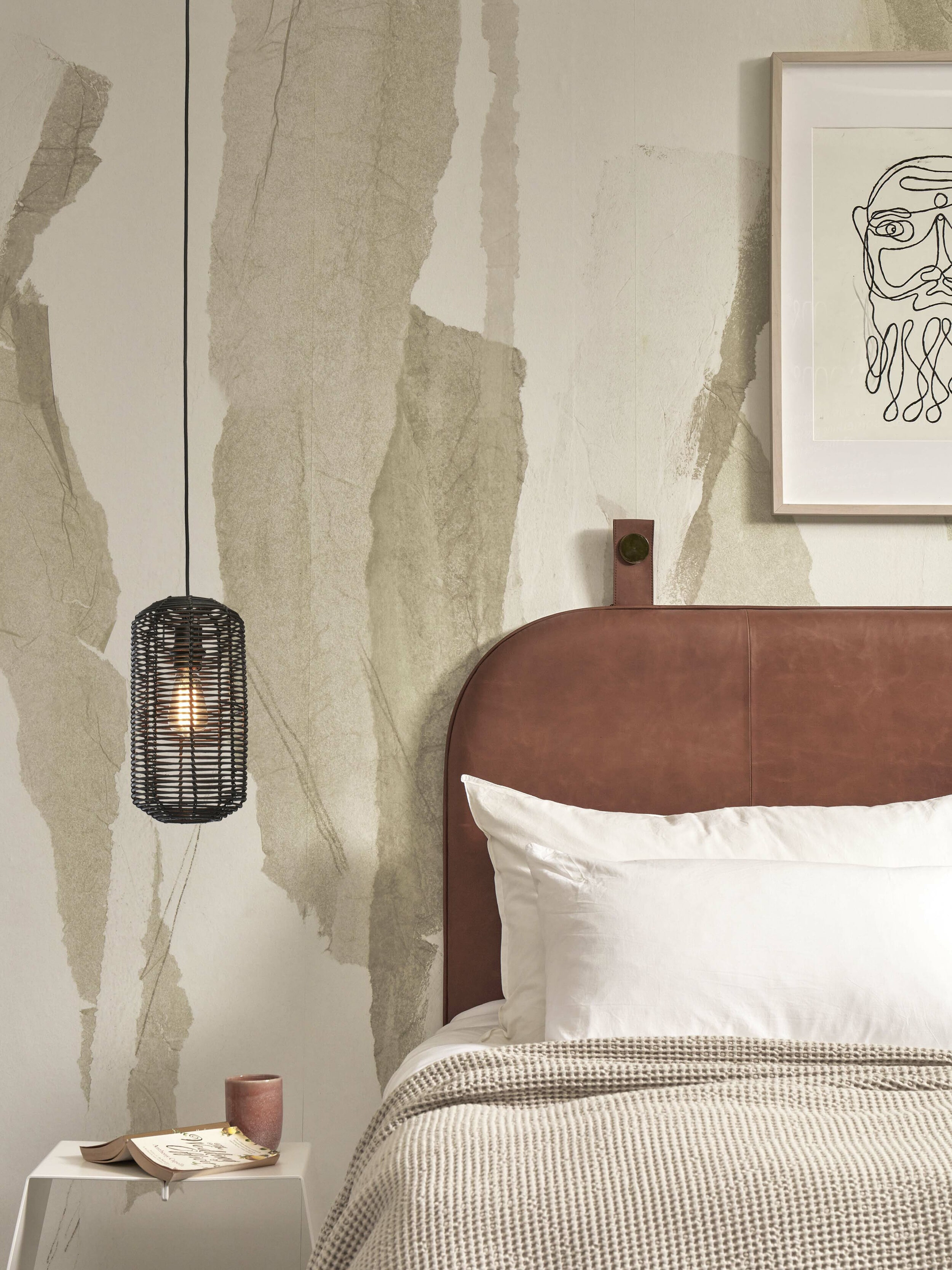 GOOD&MOJO Hanglamp 'Tanami' Rotan, 18cm, kleur Zwart
