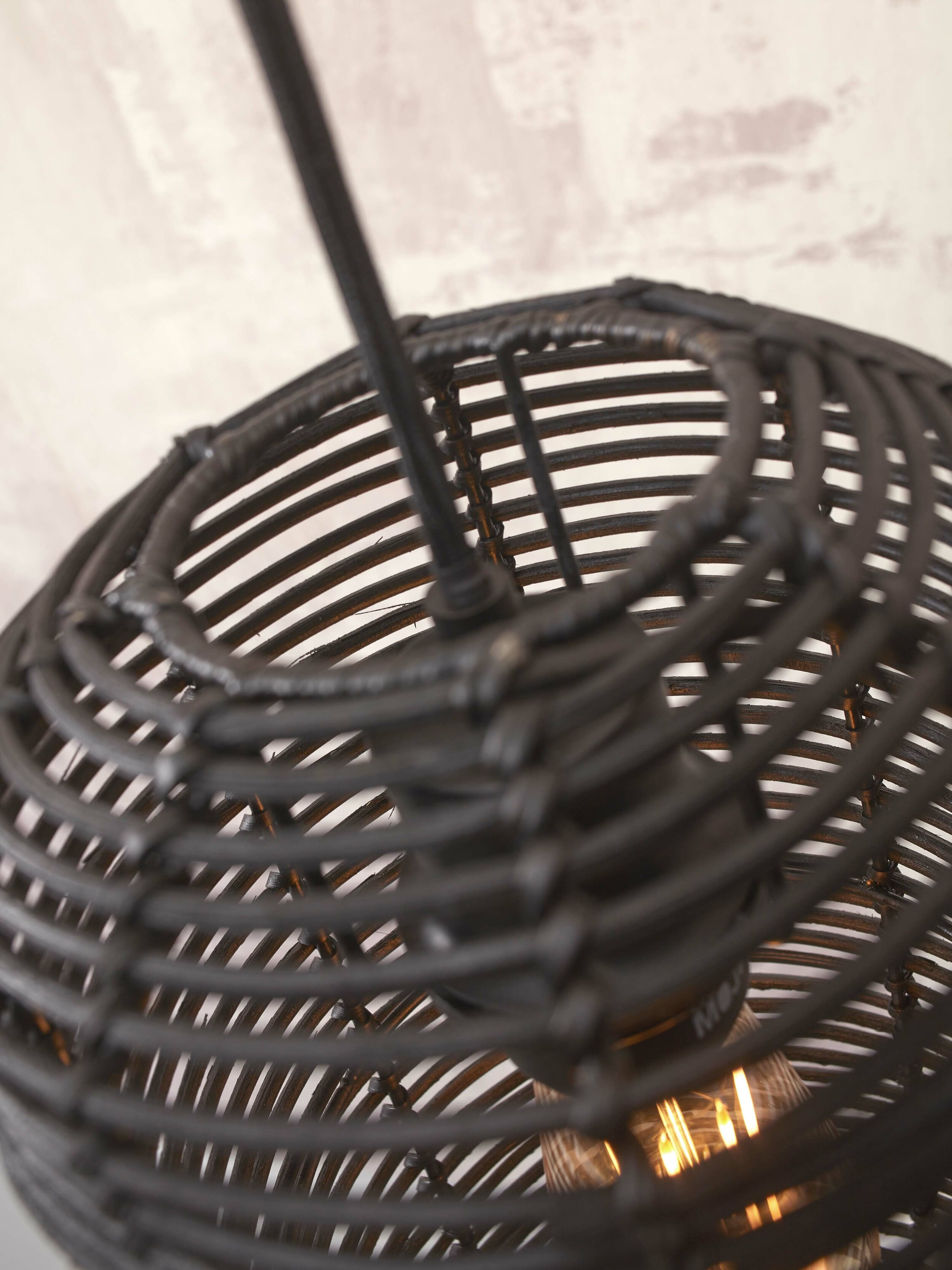 GOOD&MOJO Hanglamp 'Tanami' Rotan, 18cm, kleur Zwart