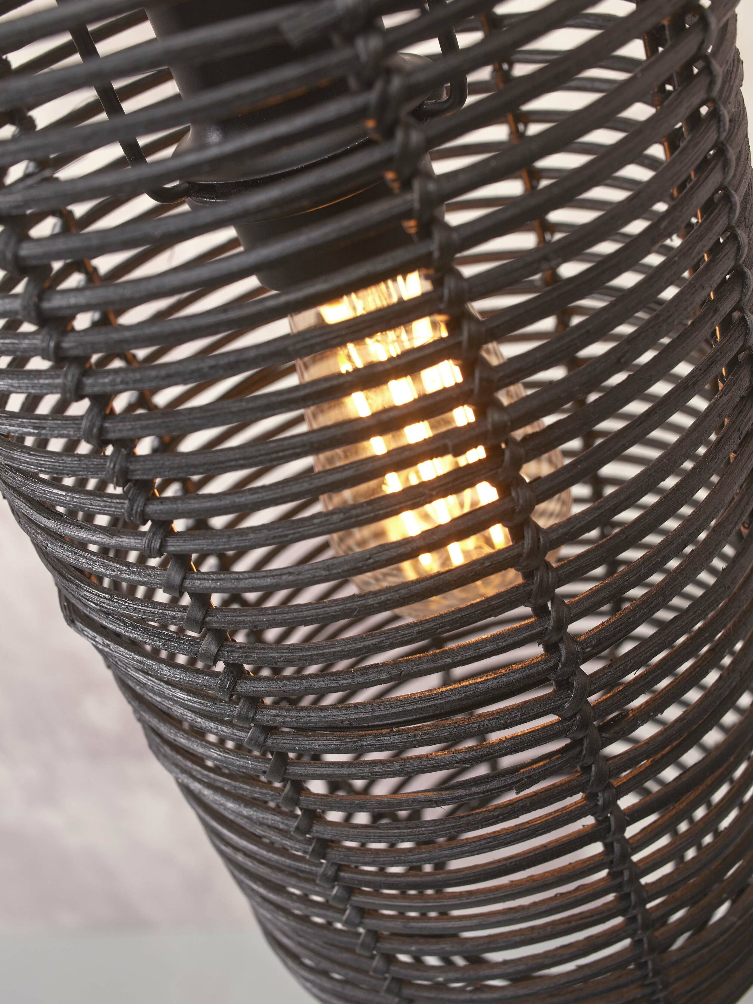 GOOD&MOJO Hanglamp 'Tanami' Rotan, 18cm, kleur Zwart