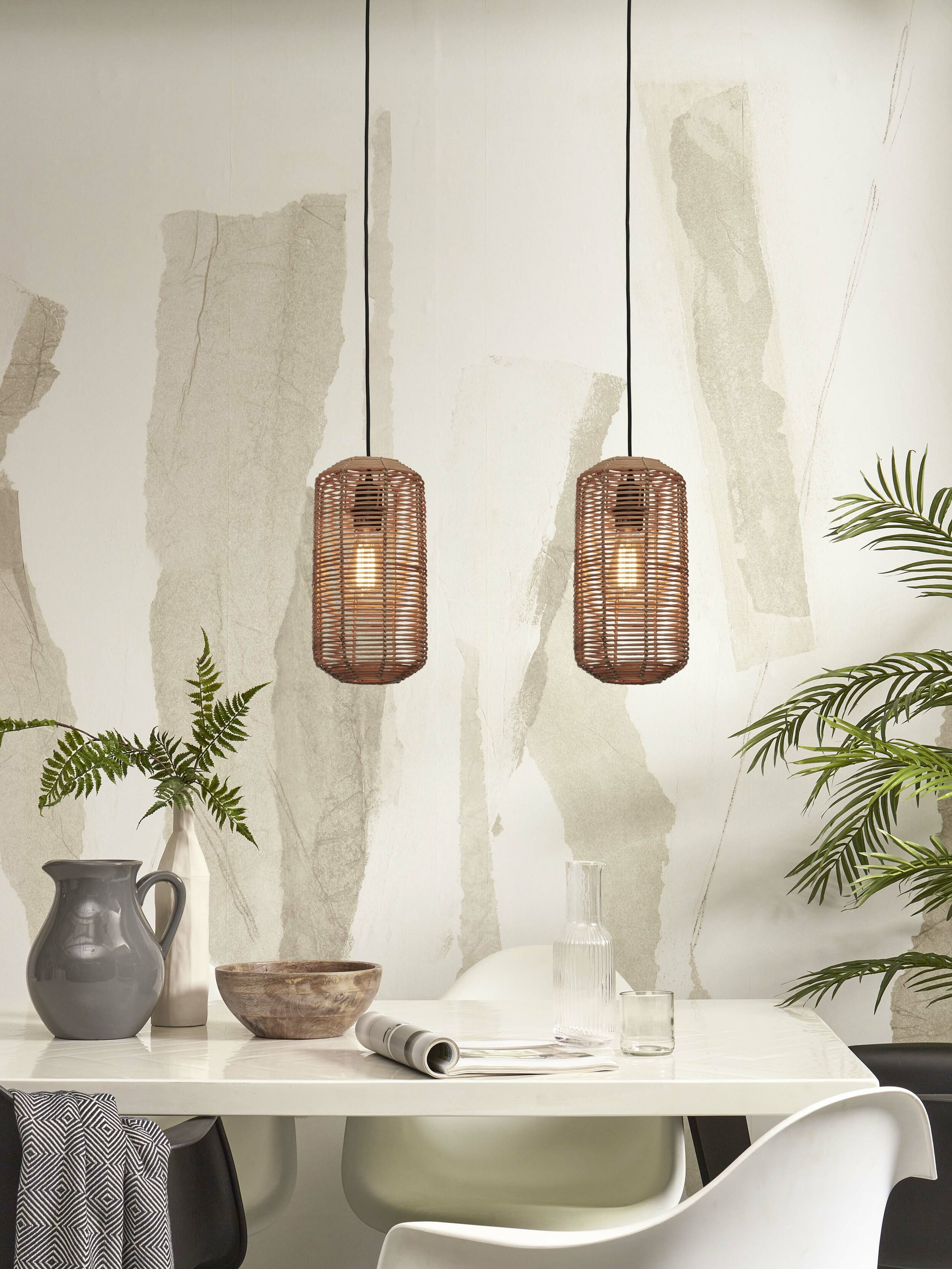 GOOD&MOJO Hanglamp 'Tanami' Rotan, 18cm, kleur Naturel