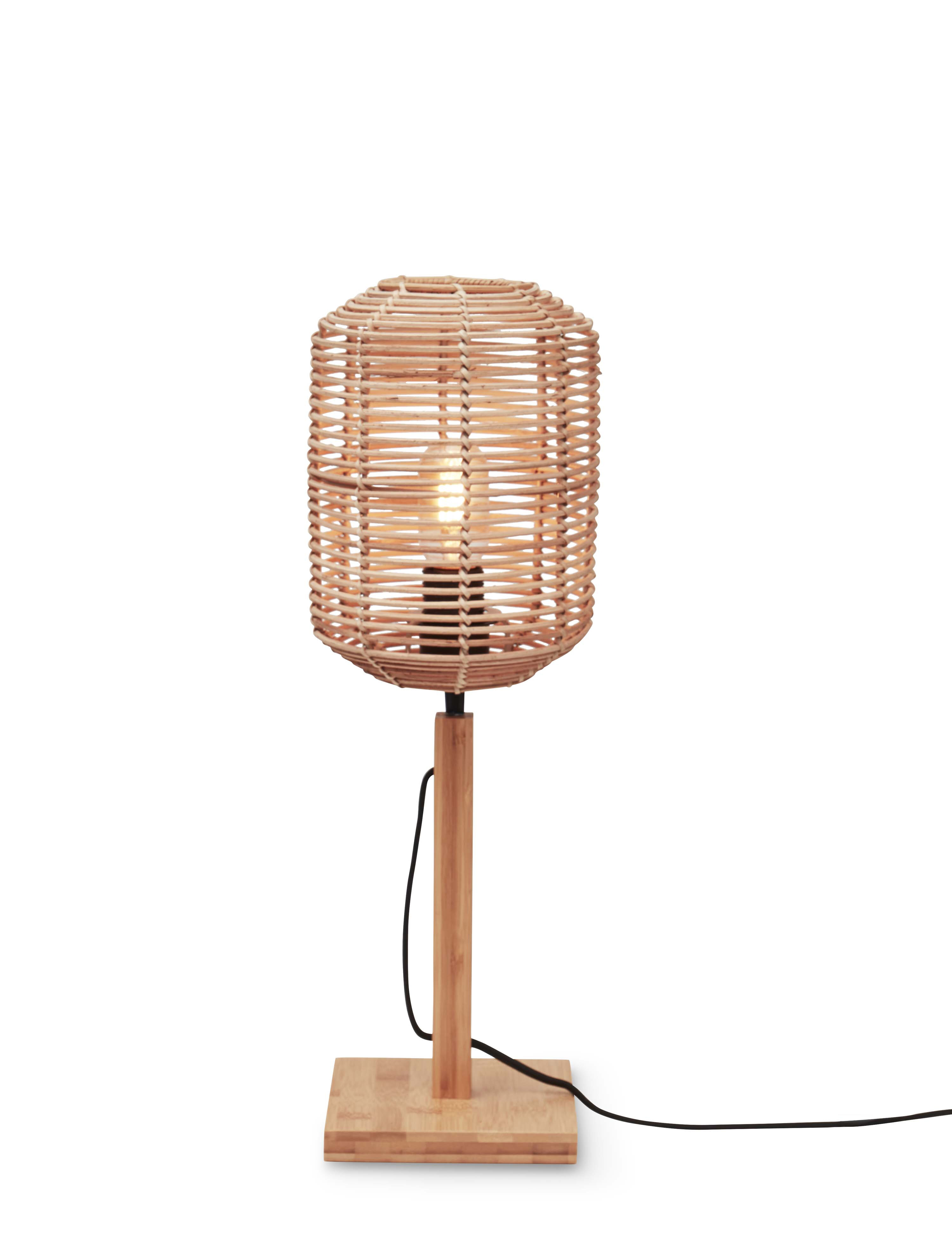 GOOD&MOJO Tafellamp 'Tanami' Bamboe en rotan, 45cm, kleur Naturel