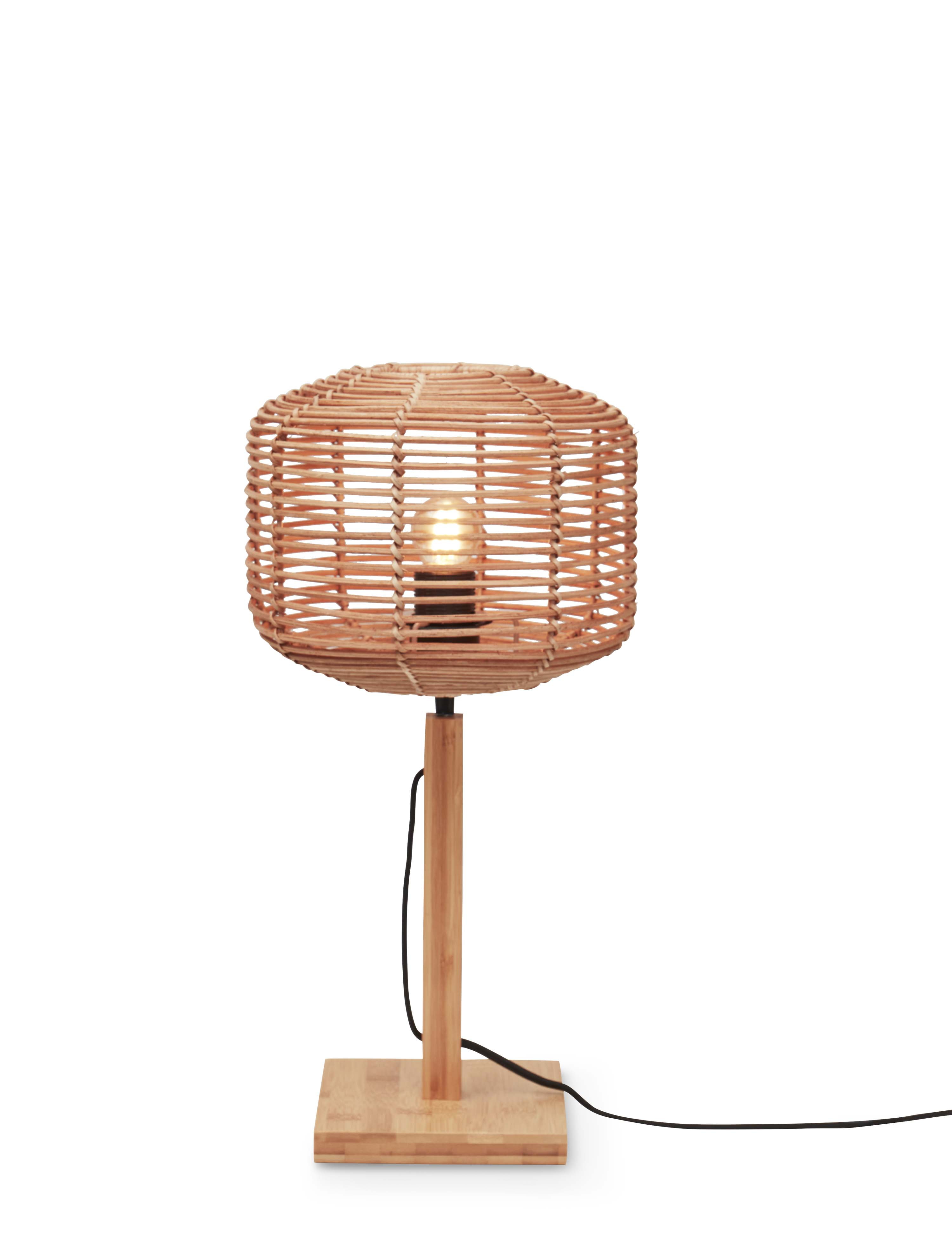 GOOD&MOJO Tafellamp 'Tanami' bamboe en rotan, 40cm, kleur Naturel